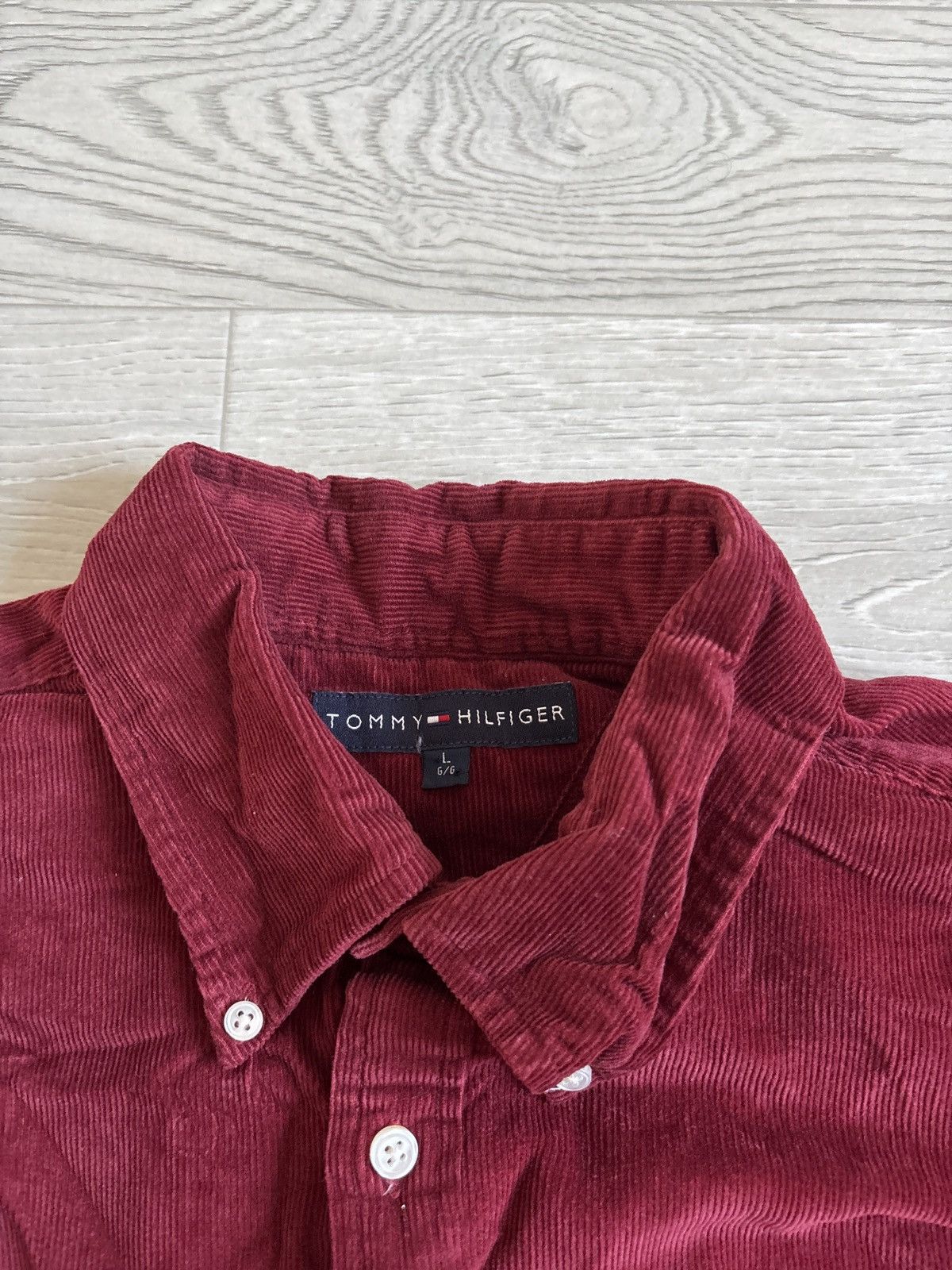 Tommy Hilfiger × Vintage Plaid Shirt Tommy Hilfiger Corduroy Button Up Size US L / EU 52-54 / 3 - 4 Thumbnail
