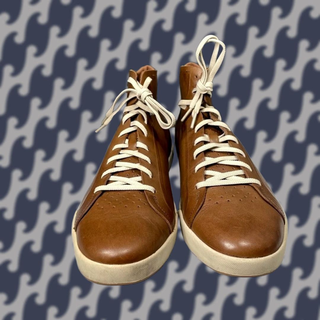 Nike VINTAGE Nike Air Brown Leather Chukka High Top Elastic Laces Men 13 Mens Size 13 Brown Leather Chukka High Top Nike Air Vintage Rare Size US L / EU 52-54 / 3 - 1 Thumbnail