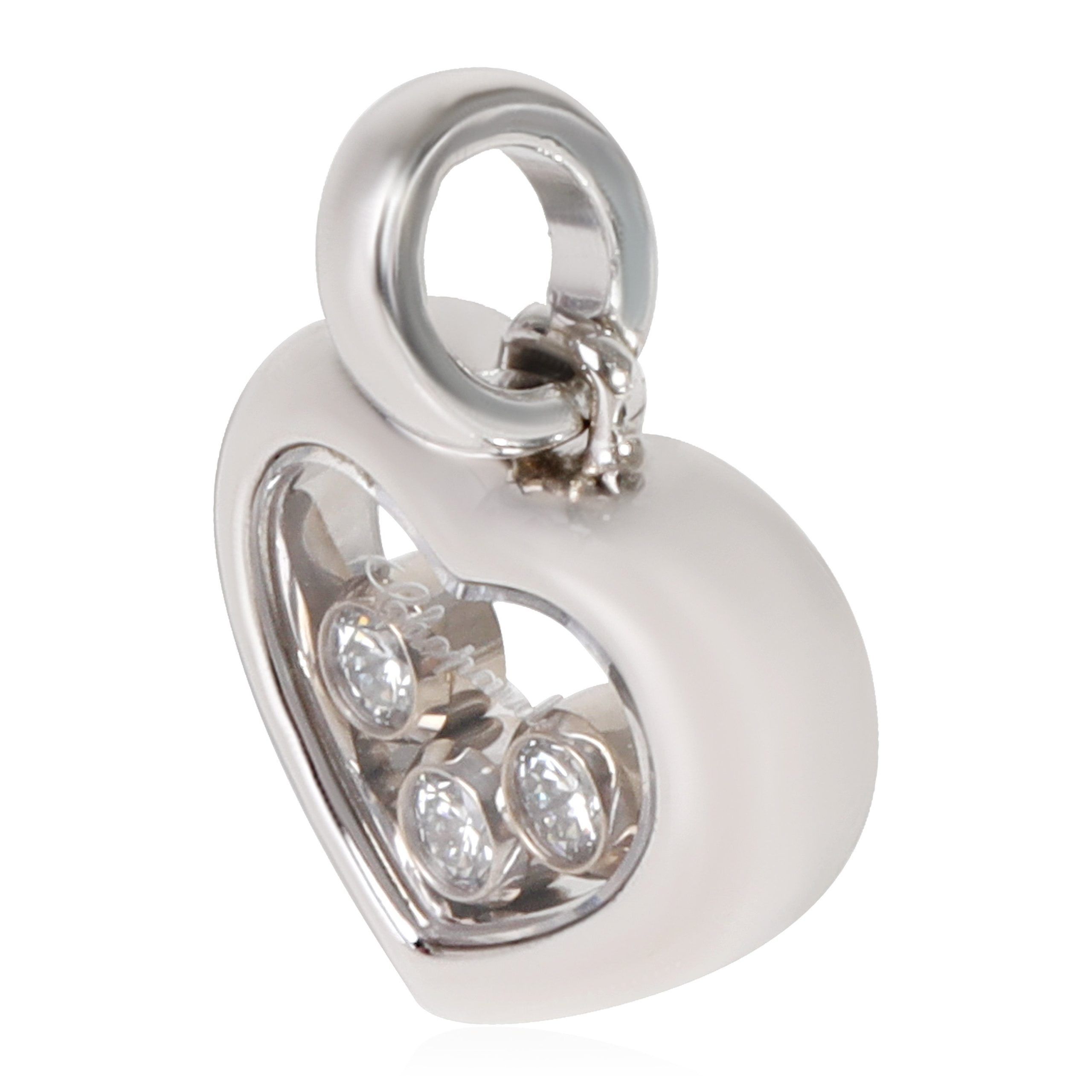 image of Chopard Happy Diamonds Heart Pendant In 18K White Gold 0.15 Ctw, Women's