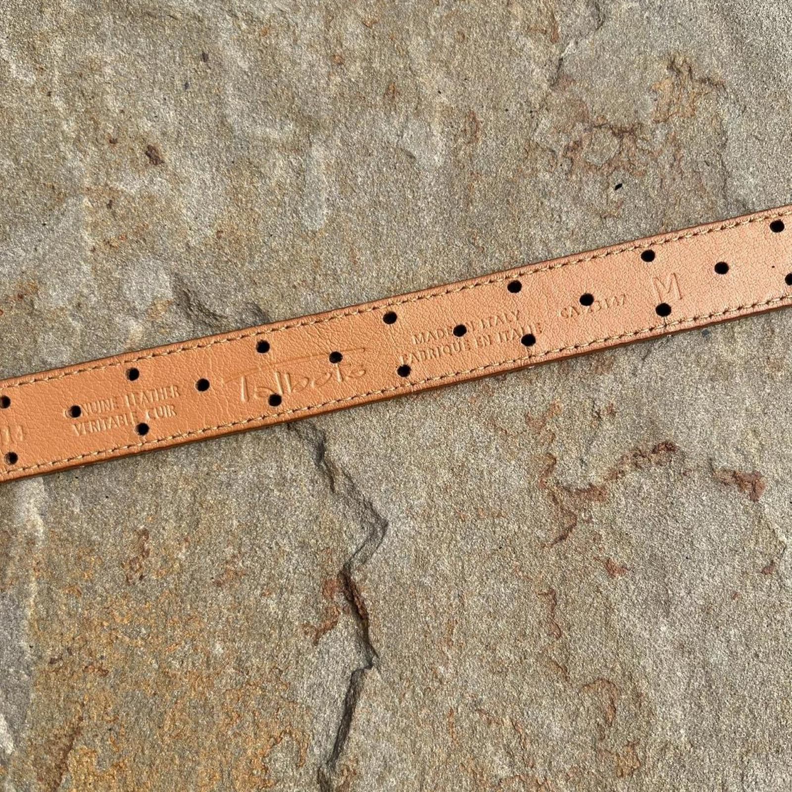 Liz Claiborne Y2K Light Brown Leather Hole Punch Design Belt Made in Italy Size ONE SIZE - 6 Thumbnail