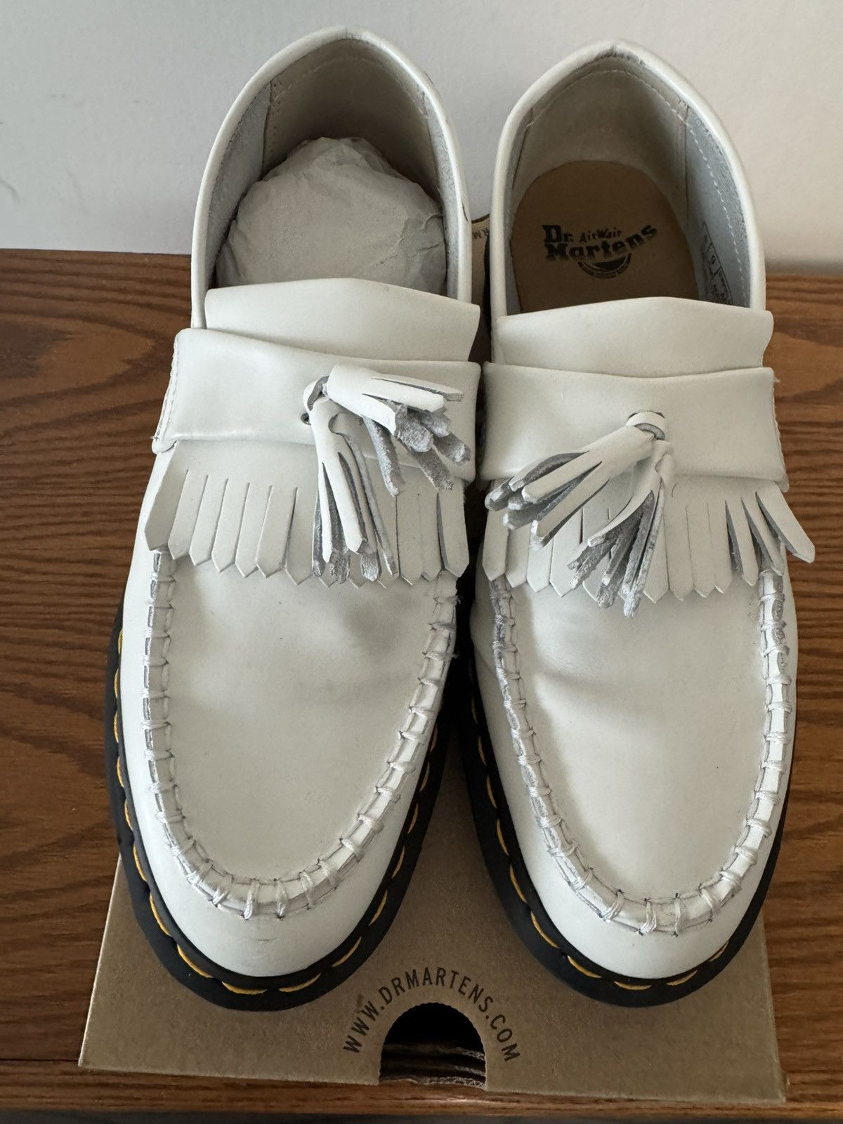 Dr. Martens Dr. Marten Adrian Yellow Stitch Leather Tassel Loafers Size US 9 / EU 42 - 8 Thumbnail