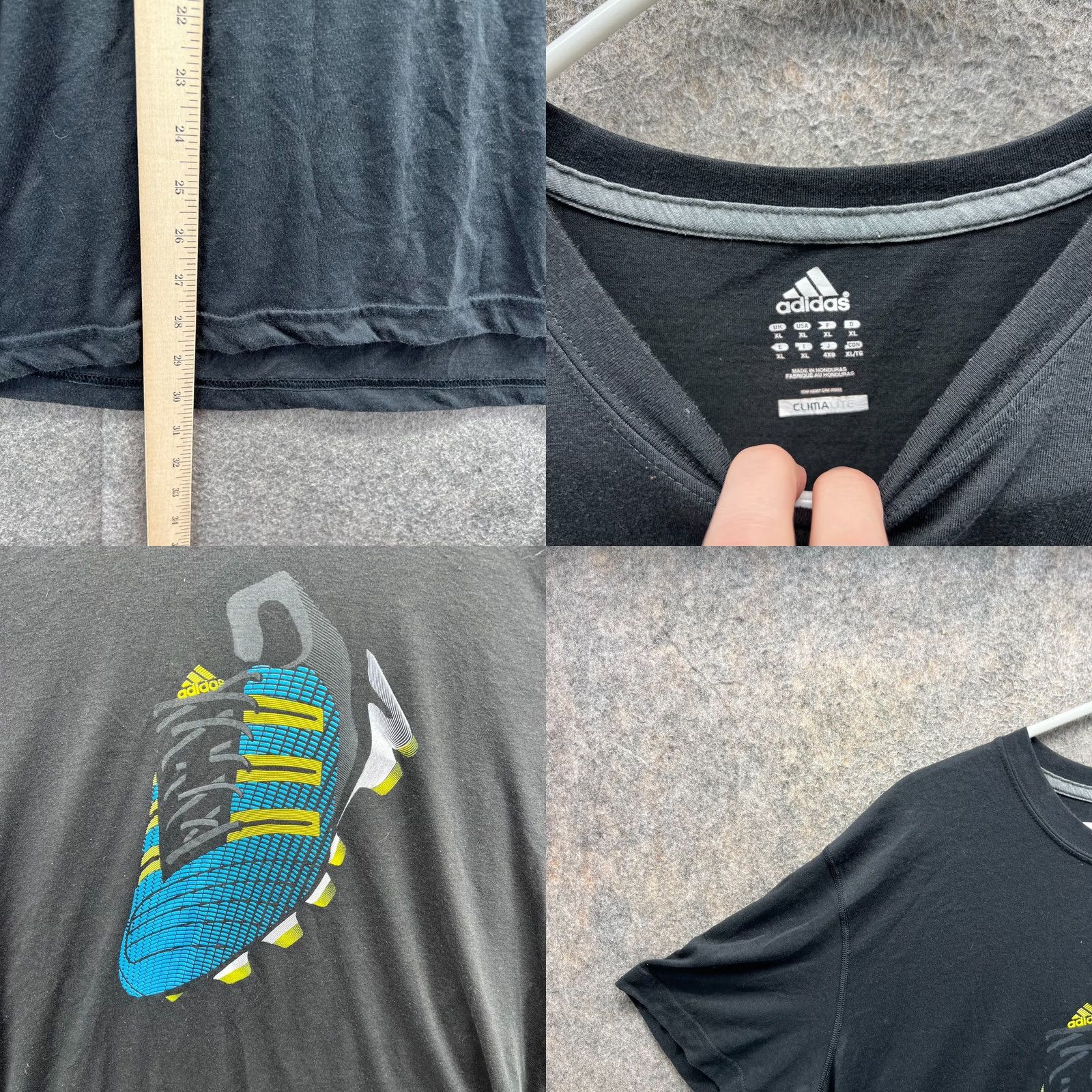 Adidas Adidas Shirt Mens XL Black Climalite Soccer Tee Jersey Y2K Graphic Tee Size US XL / EU 56 / 4 - 8 Thumbnail