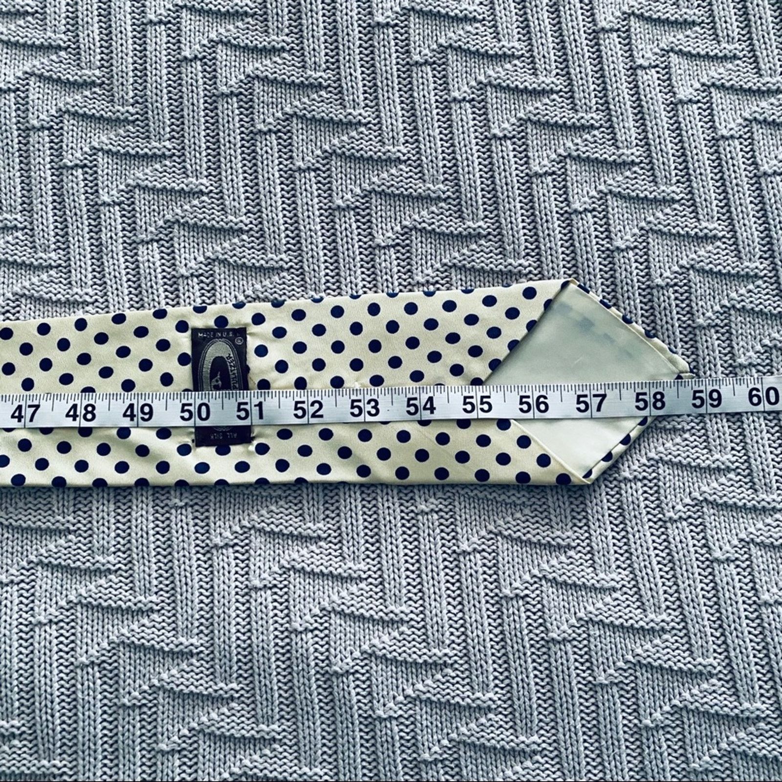 Vintage Vintage Burt Pulitzer yellow and blue polka dot silk tie Size ONE SIZE - 4 Thumbnail