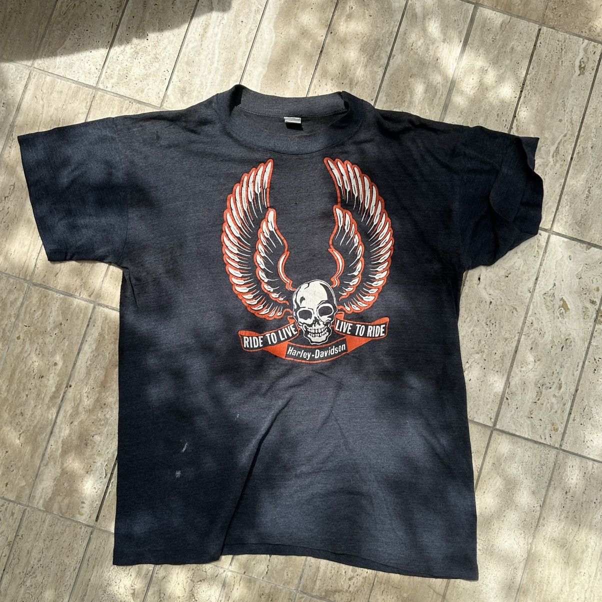 Harley Davidson × Vintage Vintage Harley Davidson Motorcycle T-Shirt Size US L / EU 52-54 / 3 - 1 Thumbnail