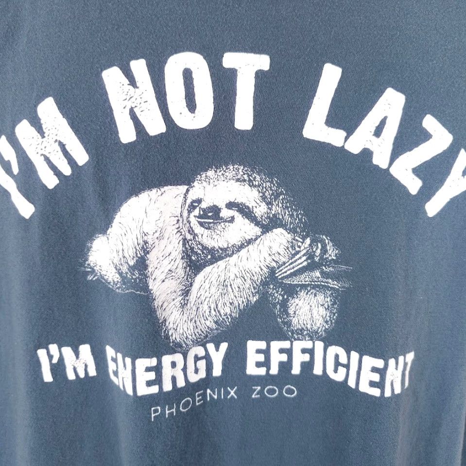 Anvil VINTAGE? No — Phoenix Zoo T Shirt Mens XL Blue Im Not Lazy Im Energy Efficient Sloth Size US XL / EU 56 / 4 - 3 Thumbnail