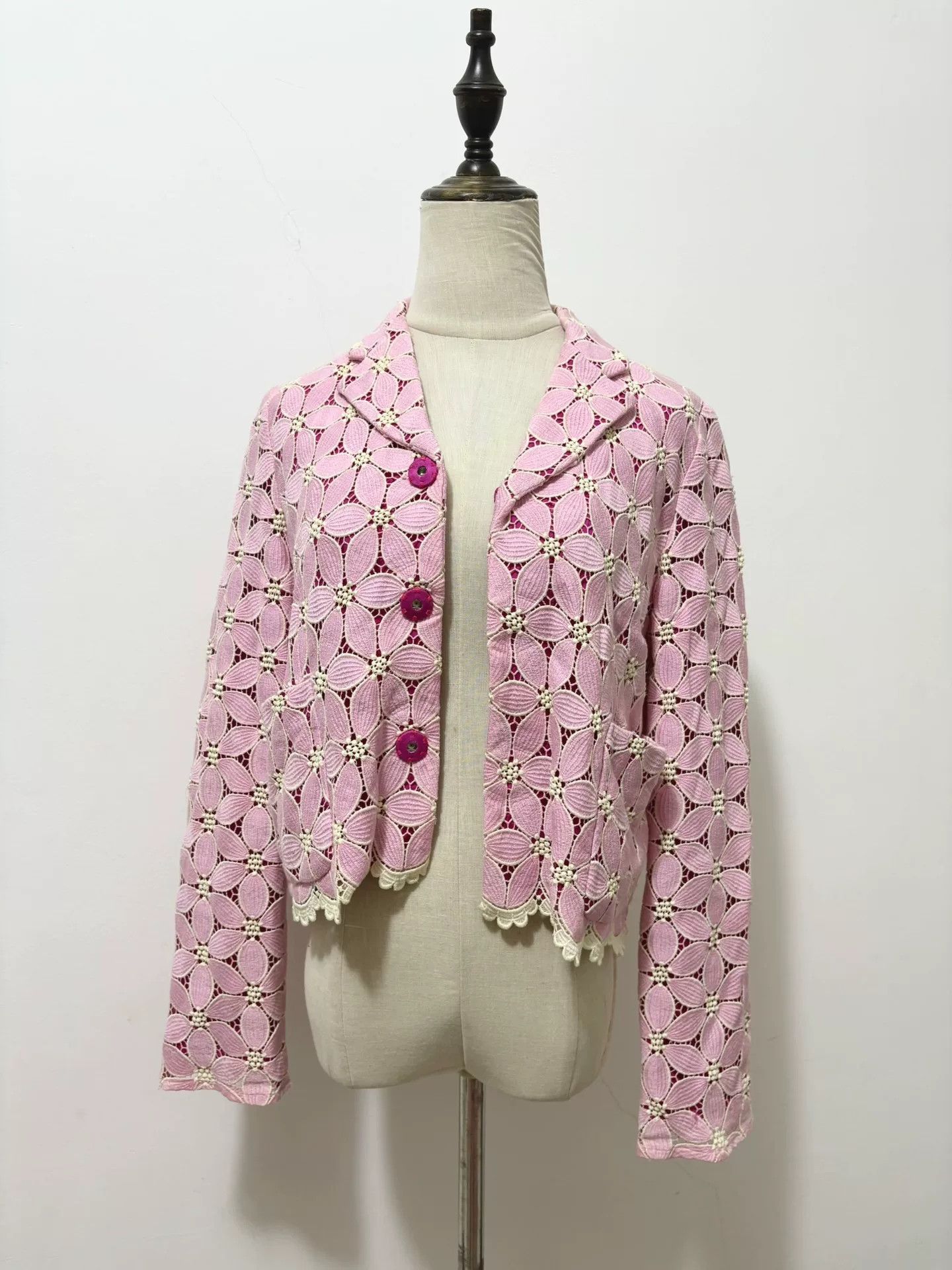 Vivienne Westwood Comme des Garçons Pink Floral Jacket Size L / US 10 / IT 46 - 1 Thumbnail