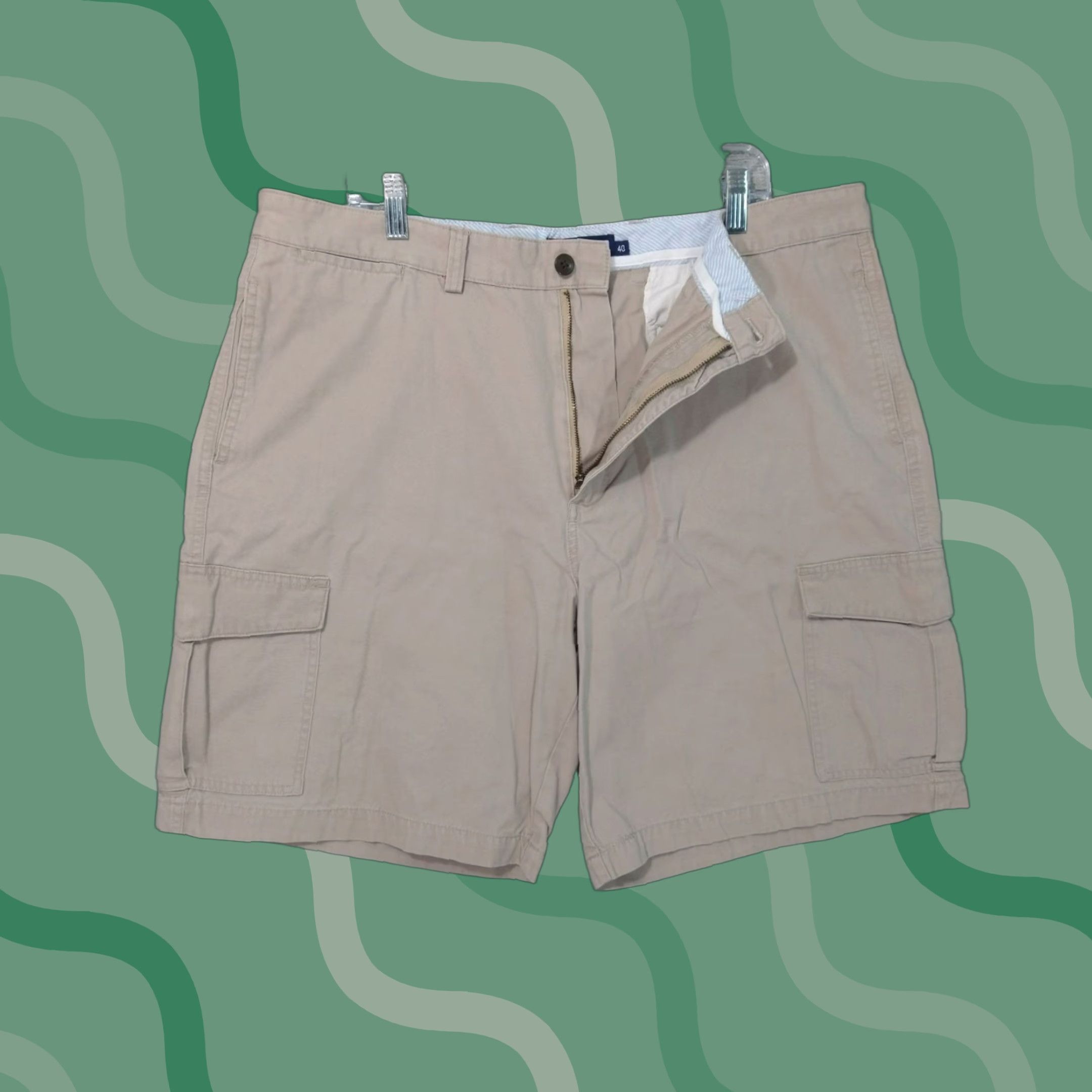 Chaps Chaps Cargo Shorts Mens 40 Beige Cotton Outdoors Casual Sale - 9 In Inseam / Regular Rise Hard to Find Jeans? (Note: Do not add extraneous info) Size US 40 / EU 56 - 1 Thumbnail