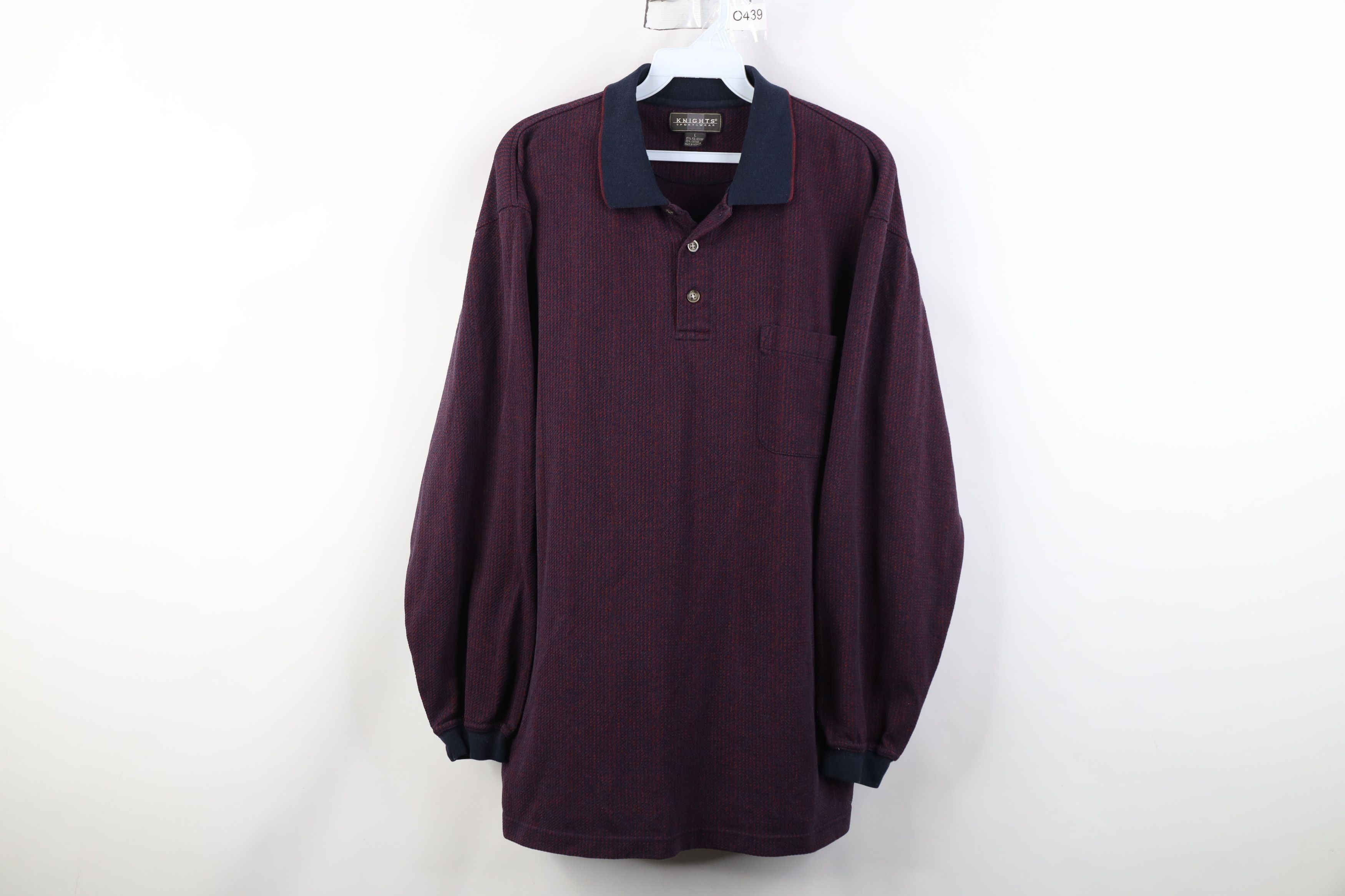 Vintage Vintage 90s Streetwear Knit Long Sleeve Rugby Polo Shirt Size US L / EU 52-54 / 3 - 1 Thumbnail