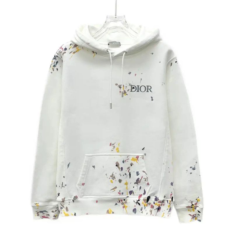 Dior Dior White Cotton Women's Hoodie with Splatter Design 0089 Size XS / US 0-2 / IT 36-38 - 1 Thumbnail