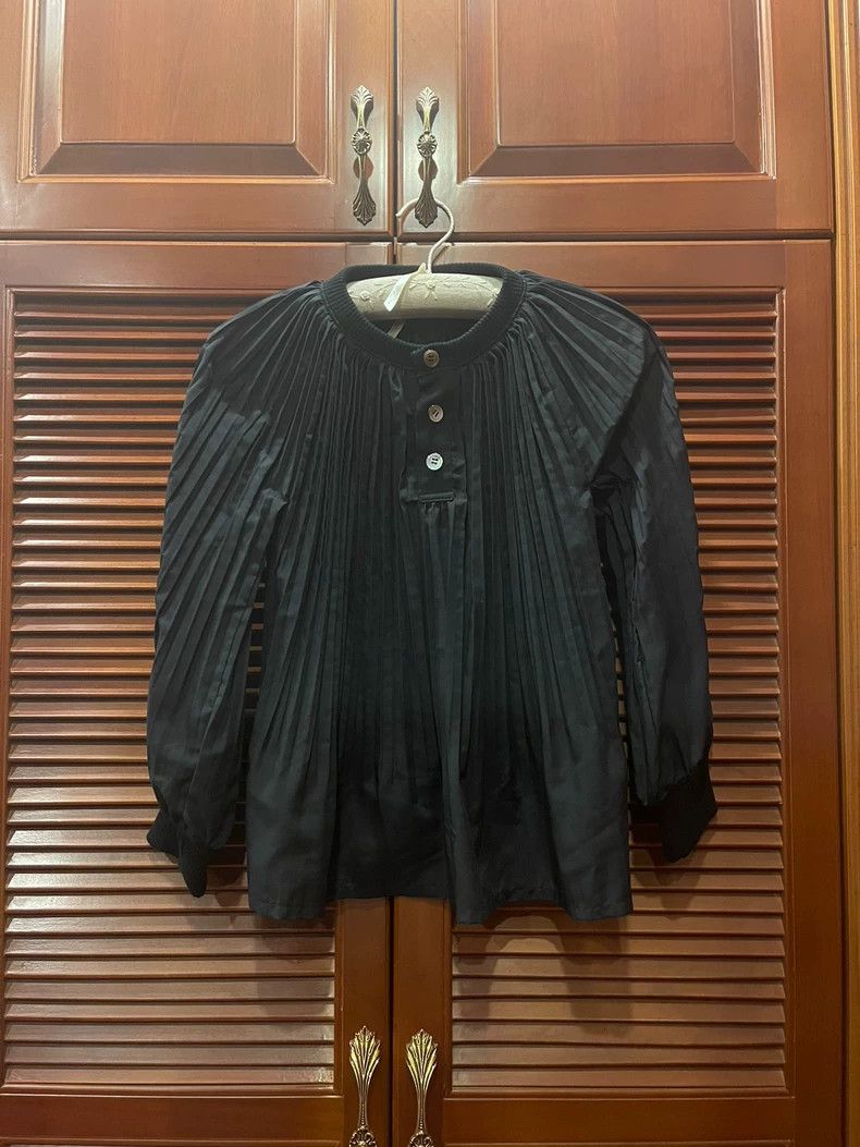 Comme des Garcons Comme Des Garcons Black cotton pleated doll top Size S / US 4 / IT 40 - 1 Thumbnail
