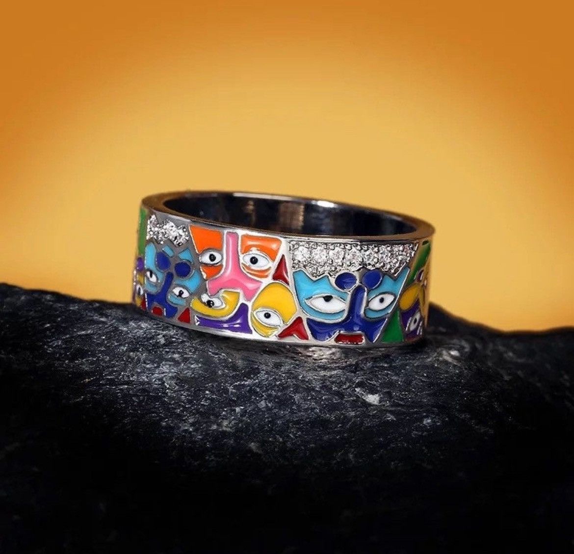 Japanese Brand × Jewelry × Vintage Creative Handmade Enamel Craft Ring Size ONE SIZE - 1 Thumbnail
