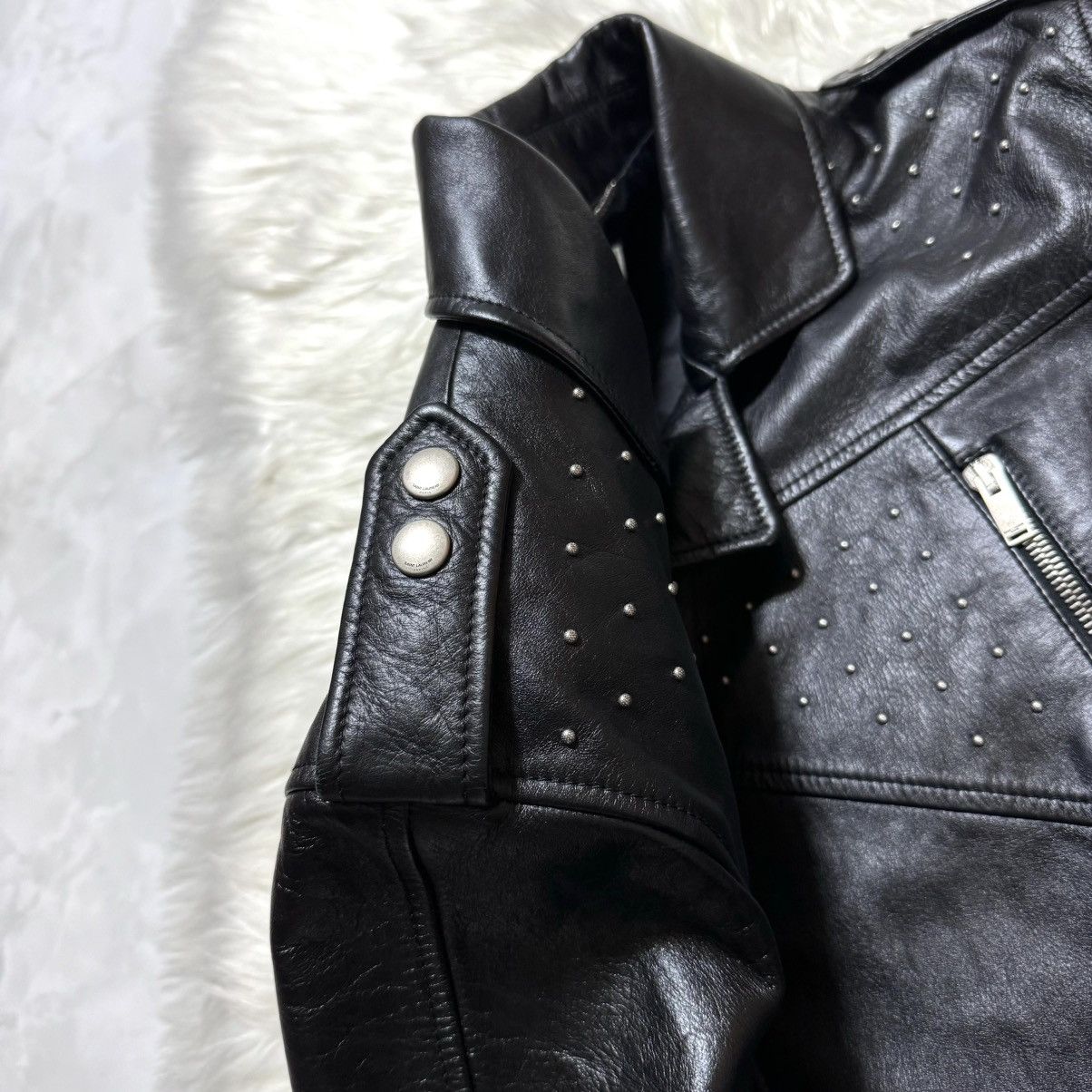 Saint Laurent Paris Saint Laurent Paris, dot studs, cropped leather Jacket Size US M / EU 48-50 / 2 - 18 Thumbnail