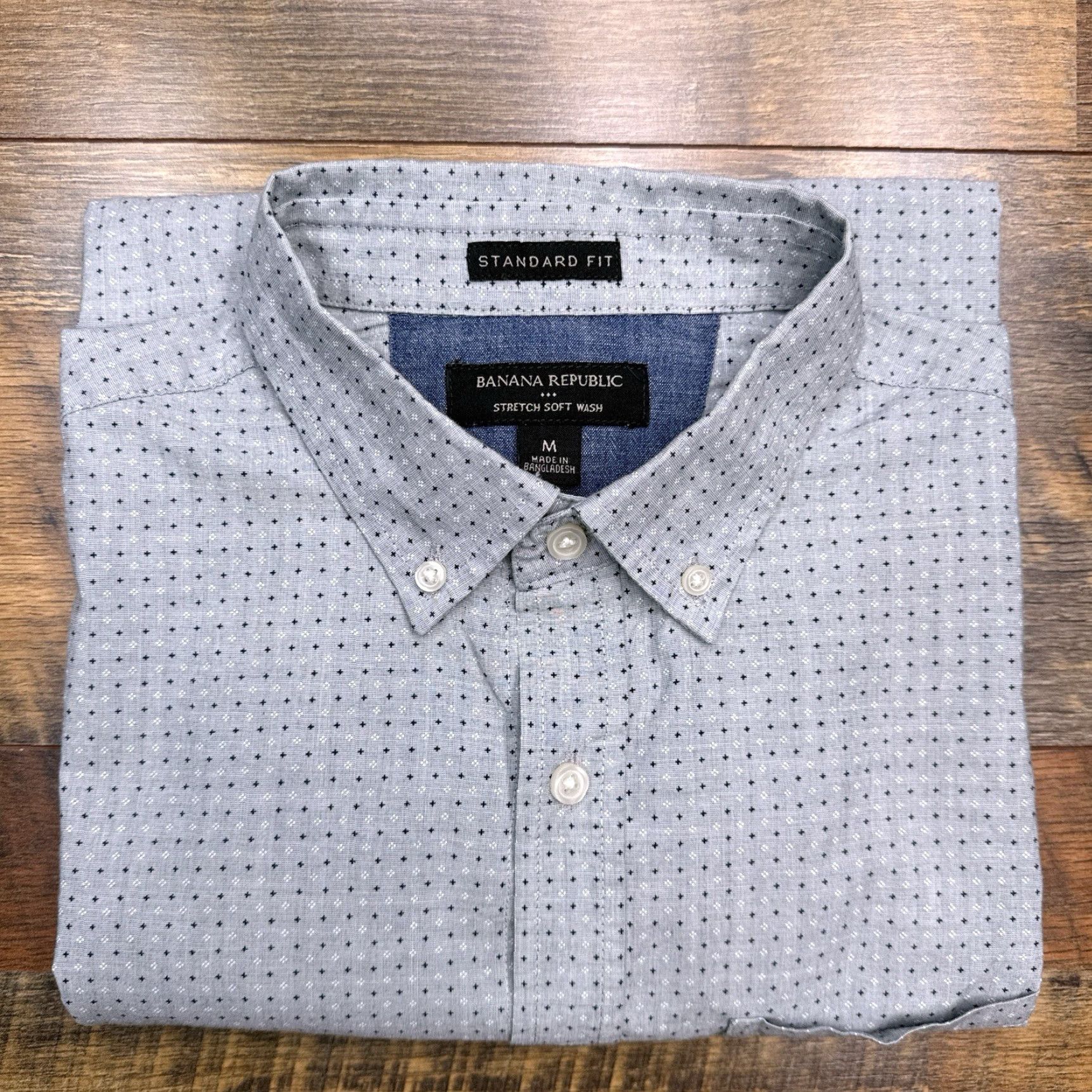 Banana Republic Banana Republic Shirt Mens M Green Button Up Stretch Soft Wash Geometric Knit Cotton Button-Down Collar Pockets Casual Workwear Regular Vintage No N/A Size US M / EU 48-50 / 2 - 7 Thumbnail
