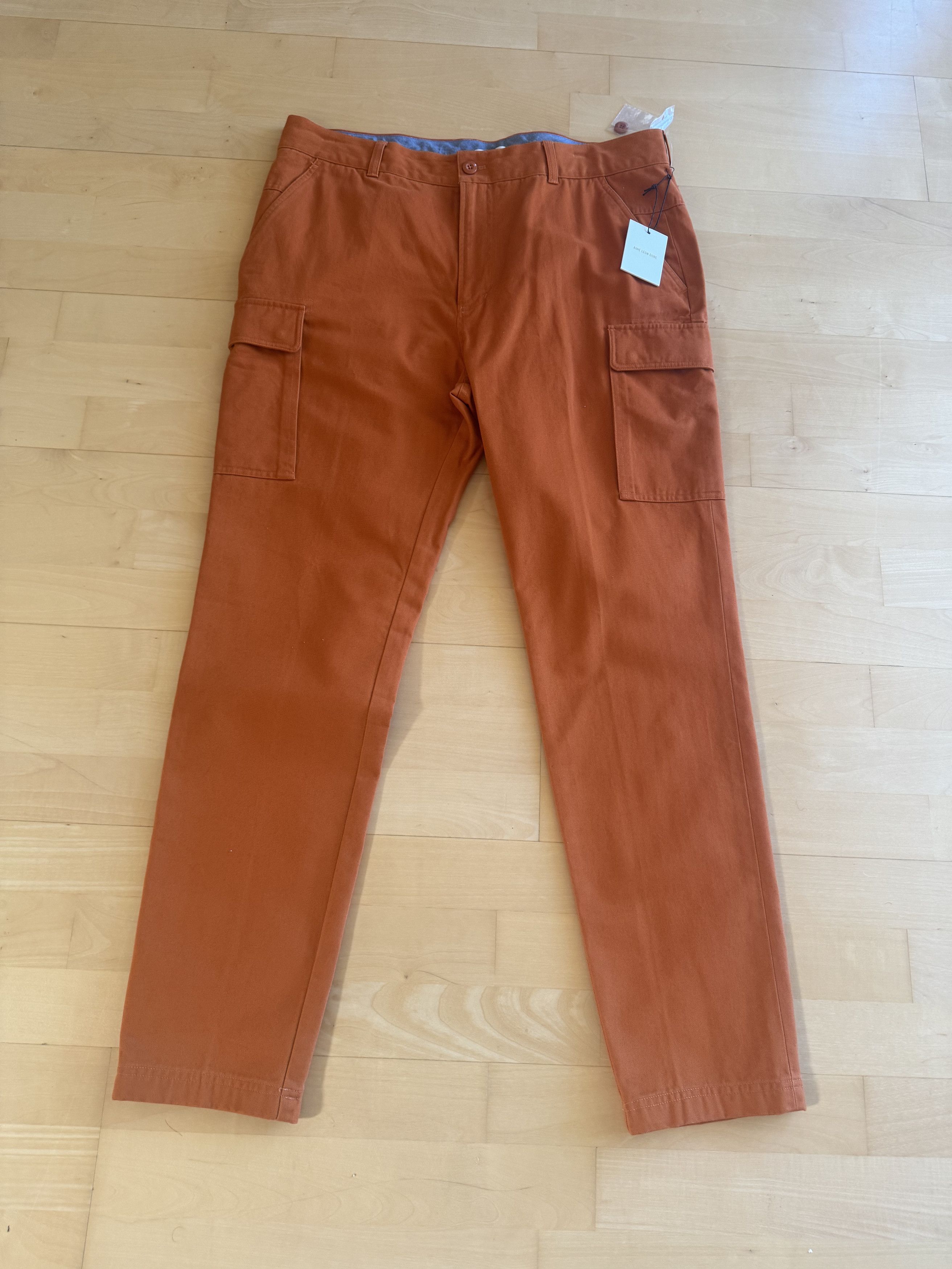 image of Aime Leon Dore Fw21 Slim Cargo Pants Gold Flames in Orange, Men's (Size 36)