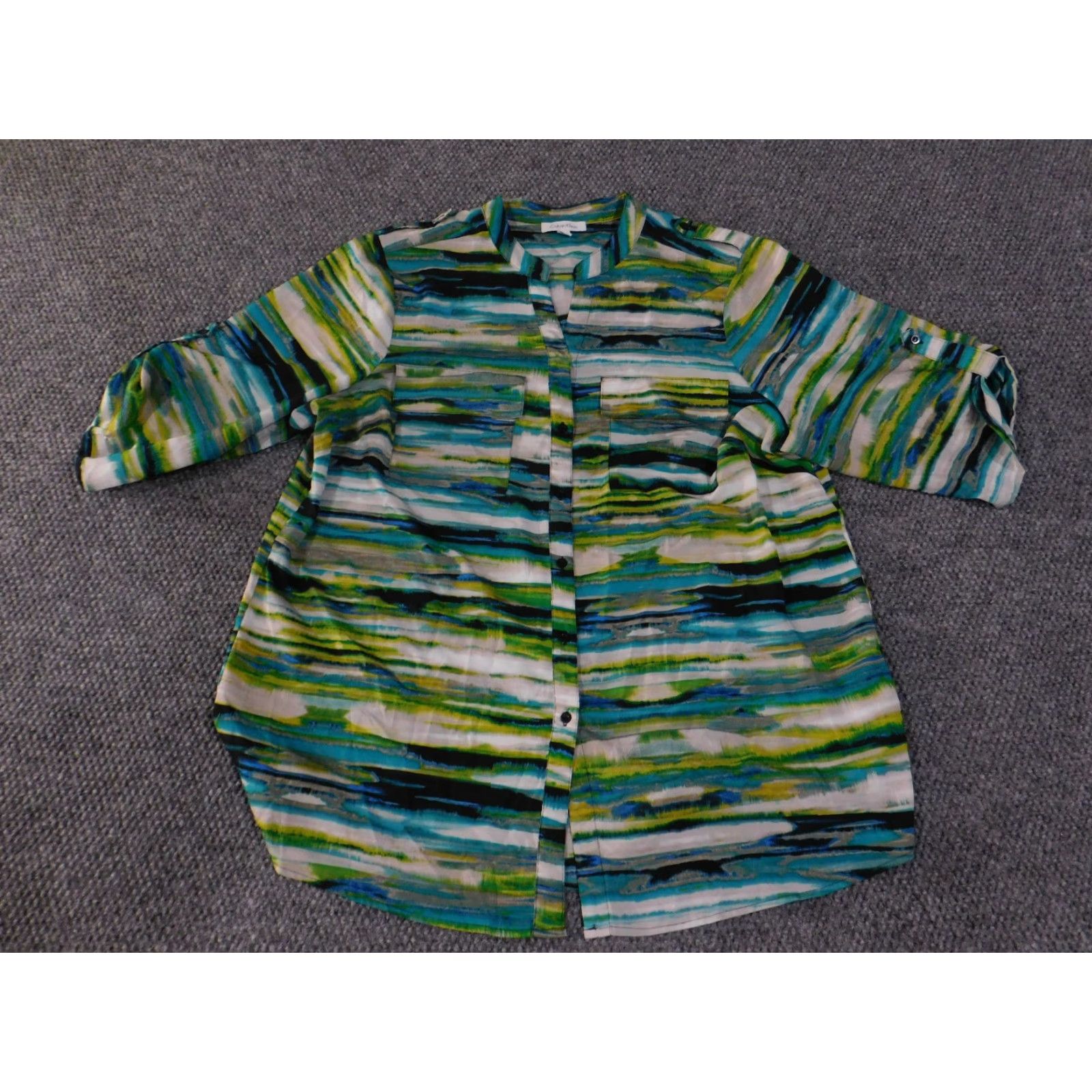 Calvin Klein Calvin Klein blouse womens 1X multicolor abstract Button Front Lightweight Size XL / US 12-14 / IT 48-50 - 4 Thumbnail