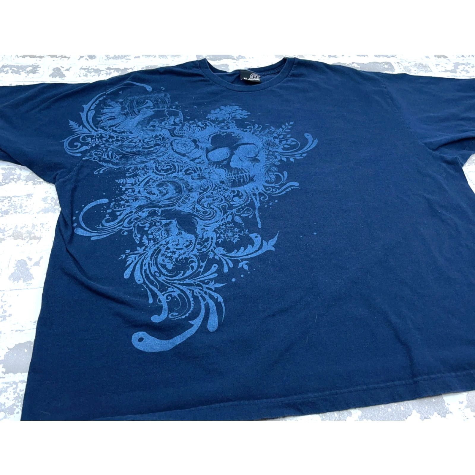 Vintage VINTAGE Hybrid Shirt Men 2XL Blue Tee Y2K 00s Cyber Skull Punk Skate USA Graphic Print Logo Shirt Mens Size US XXL / EU 58 / 5 - 3 Thumbnail