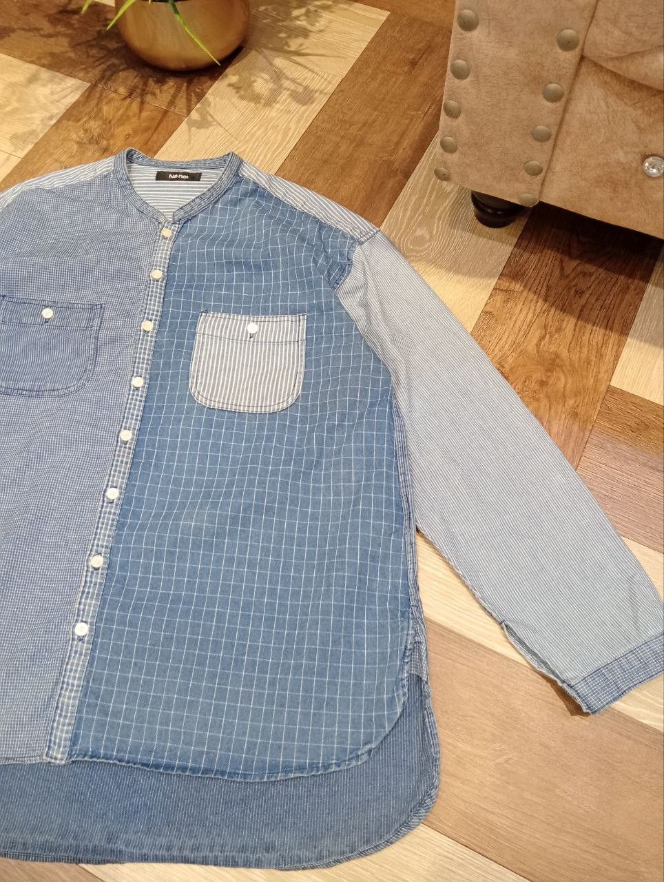 Issey Miyake NE-NET ISSEY MIYAKE PATCHWORK DENIM SHIRT Size US L / EU 52-54 / 3 - 2 Thumbnail