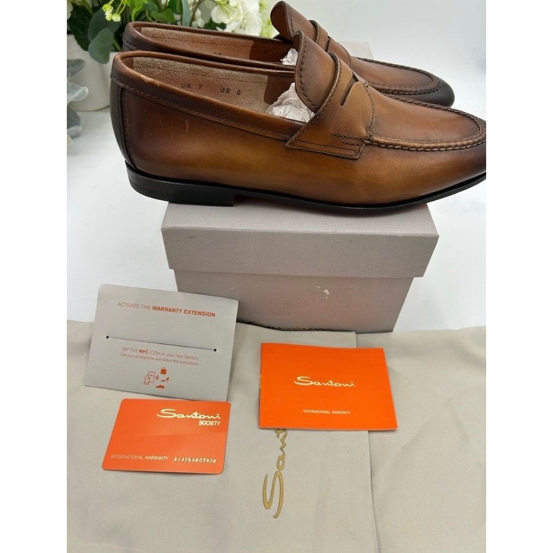 Santoni Men's Santoni Carlo soft furnished penny loafers size 8 US Size US 8 / EU 41 - 11 Thumbnail