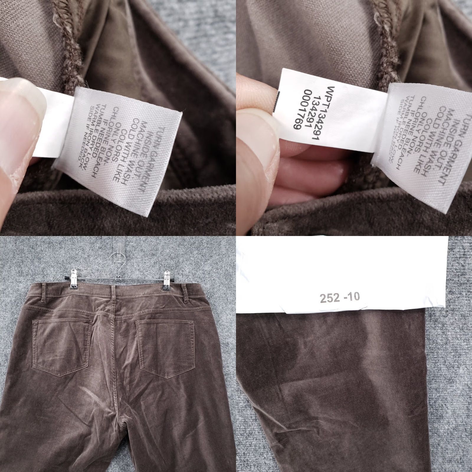 J. Jill J Jill Jeans Womens 16 Brown Velveteen Stretch Ankle High Rise 5 Pocket Zip Fly Size 38" / US 16 / IT 52 - 9 Thumbnail