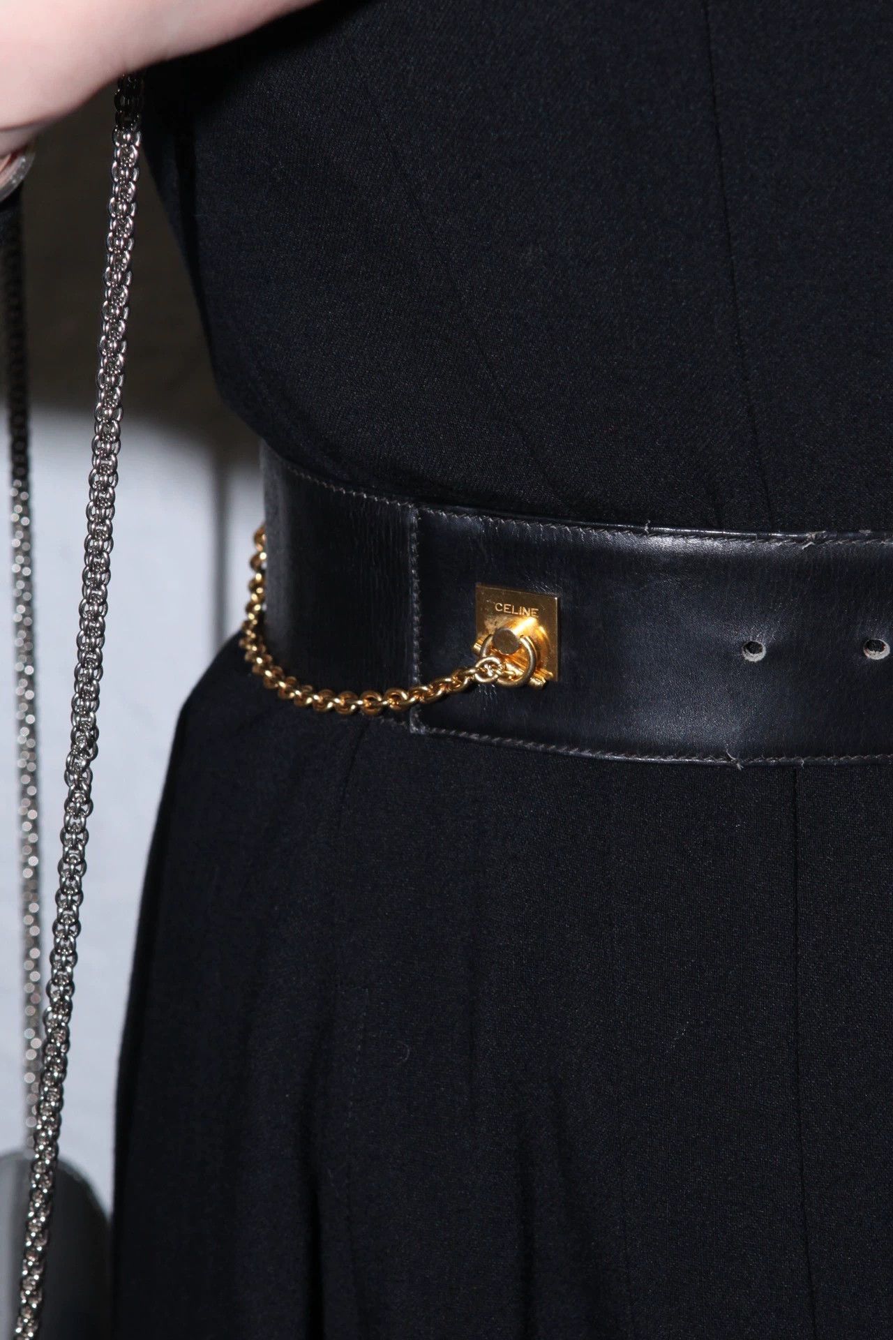Celine Celine Detachable Chain Cowhide Wide Belt S-M Size ONE SIZE - 2 Thumbnail