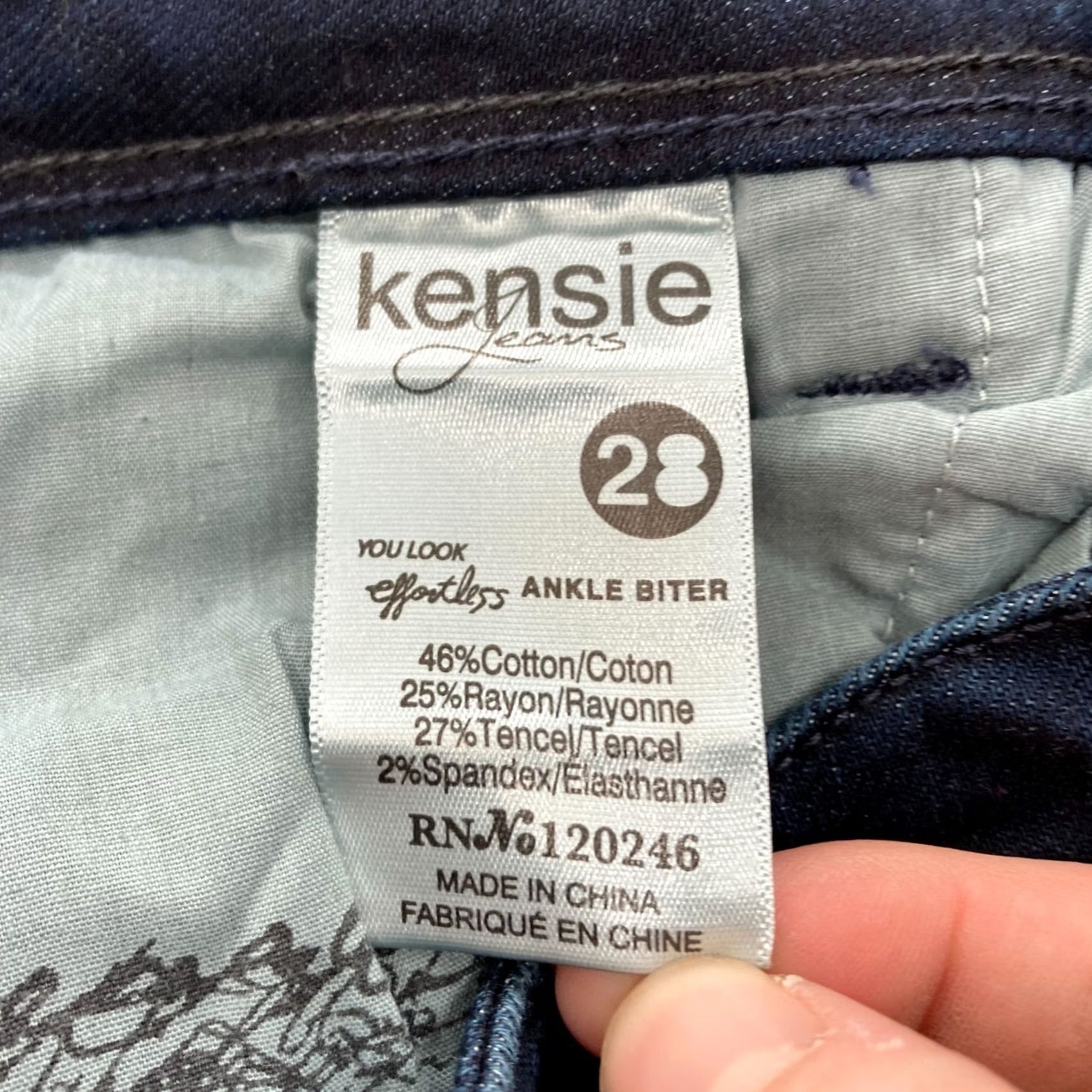 Vintage Kensie Jeans Women's 28 Johnny Skinny Ankle Blue Stretch Denim 5-Pocket Denim Jeans Regular Blue 28in Inseam Size 28" / US 6 / IT 42 - 6 Thumbnail