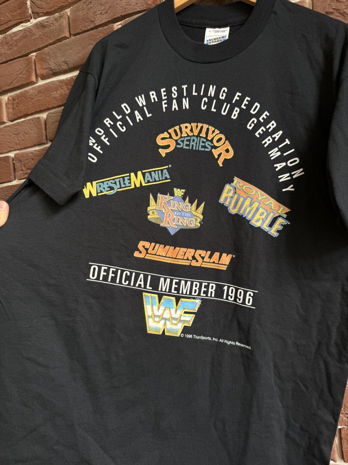 Vintage Vintage 1996 WWF Fan Club Member 90s WWE wrestling L Size US L / EU 52-54 / 3 - 2 Thumbnail