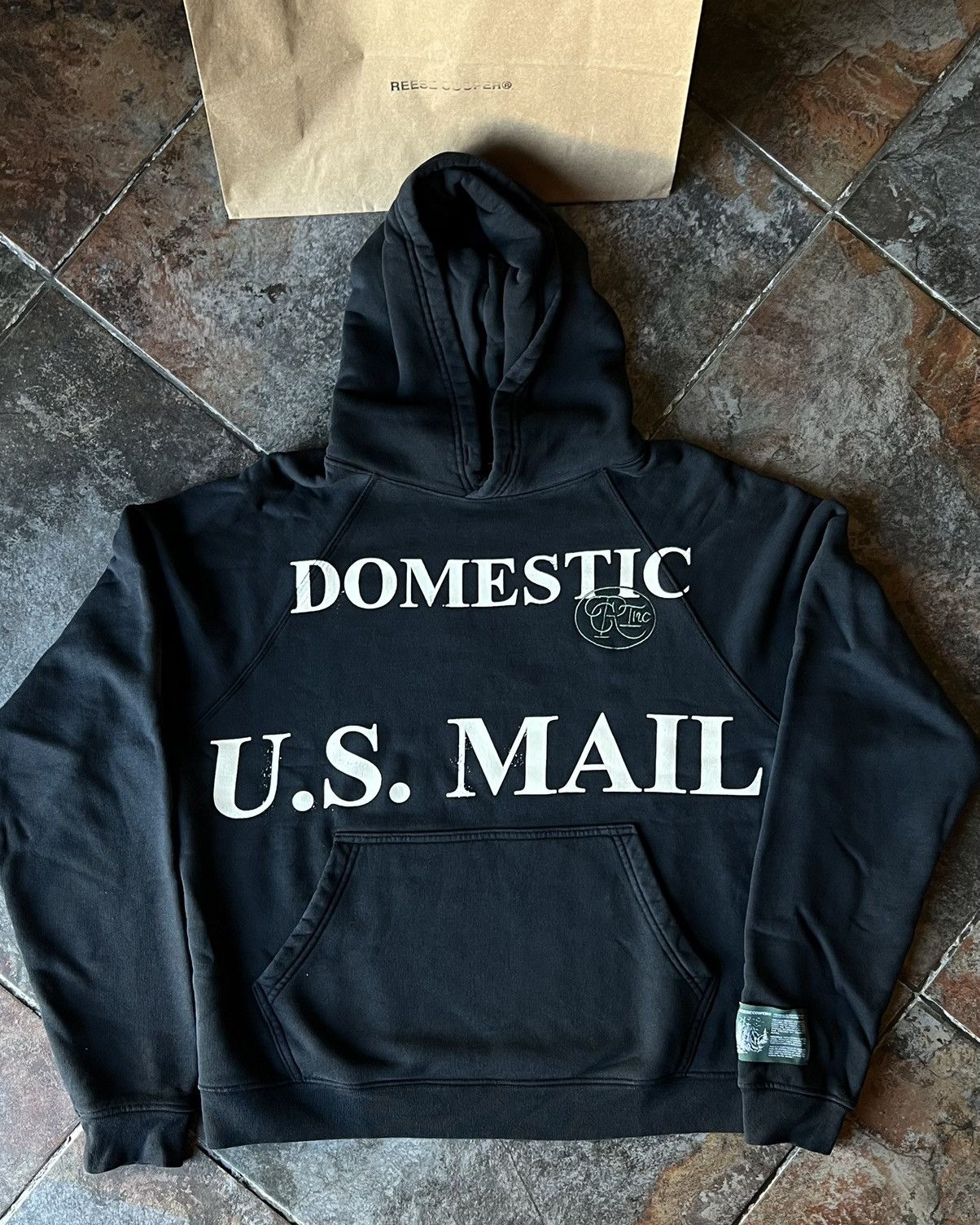 Pre-owned Reese Cooper Domestic Mail Aged Hoodie - Vintage Black