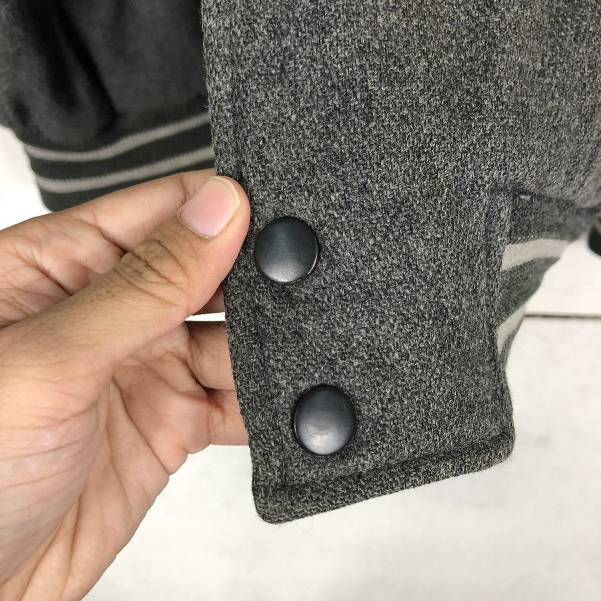 Japanese Brand 🔥VINTAGE LEATHER VARSITY BOMBER JACKET ISSEY MIYAKE Size US M / EU 48-50 / 2 - 16 Thumbnail