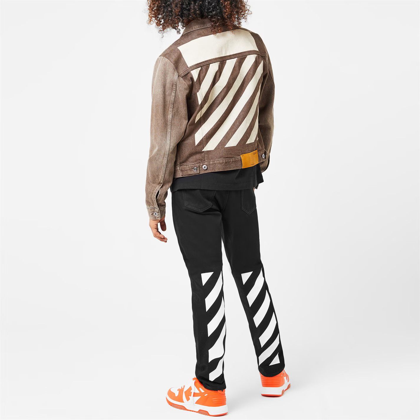 Off-White o1g2r1mq0226 Tab Slim Denim Jacket in Brown Size US S / EU 44-46 / 1 - 4 Thumbnail