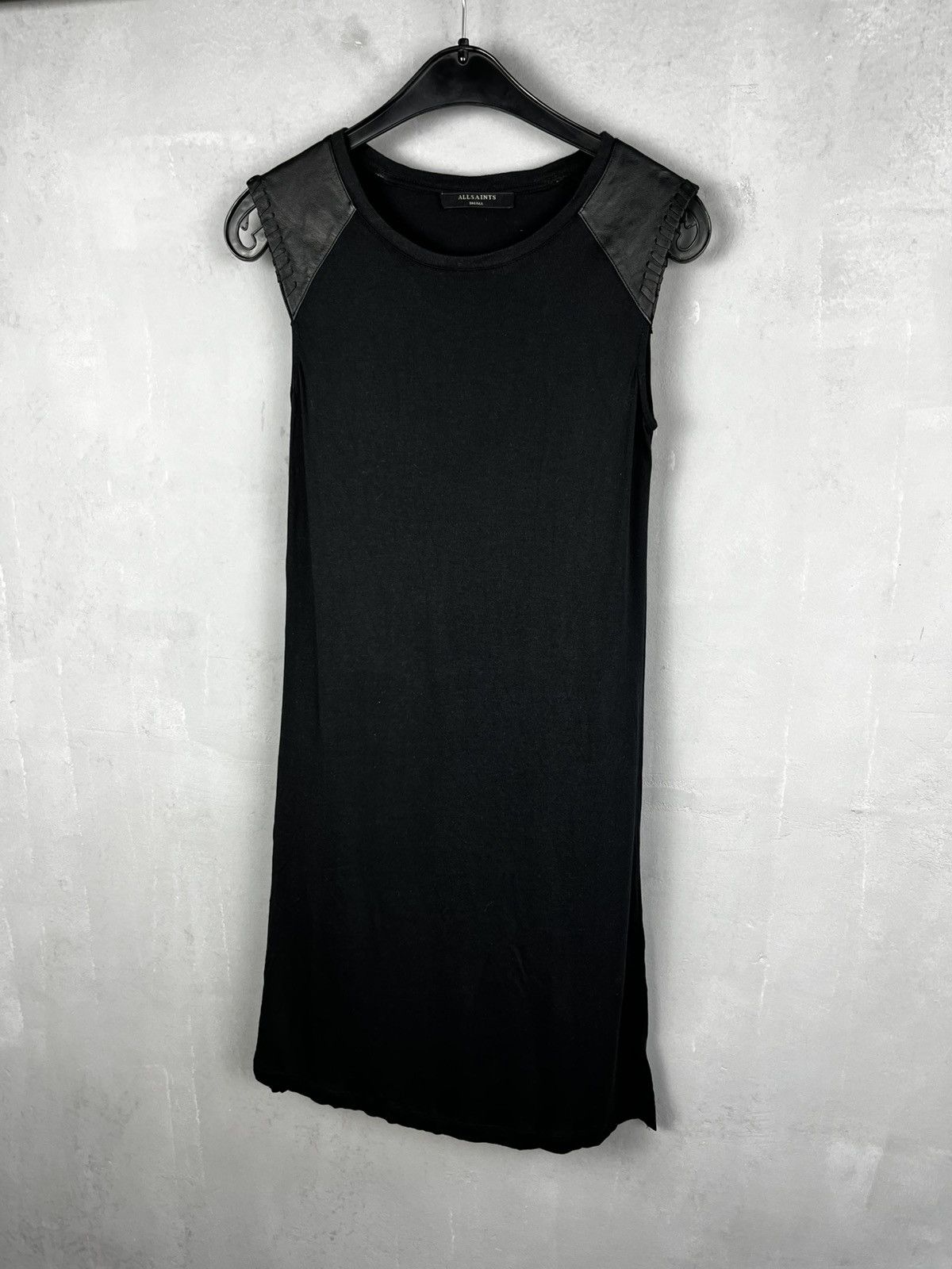 Allsaints All Saints Dress Knee Length Size Small Hi-Low Faux Leather Size S / US 4 / IT 40 - 2 Thumbnail
