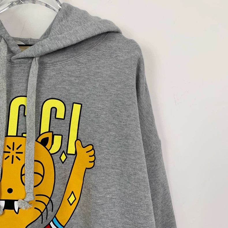 Gucci Gucci Logo animal print gray hooded long-sleeved sweatshirt Size US M / EU 48-50 / 2 - 3 Thumbnail