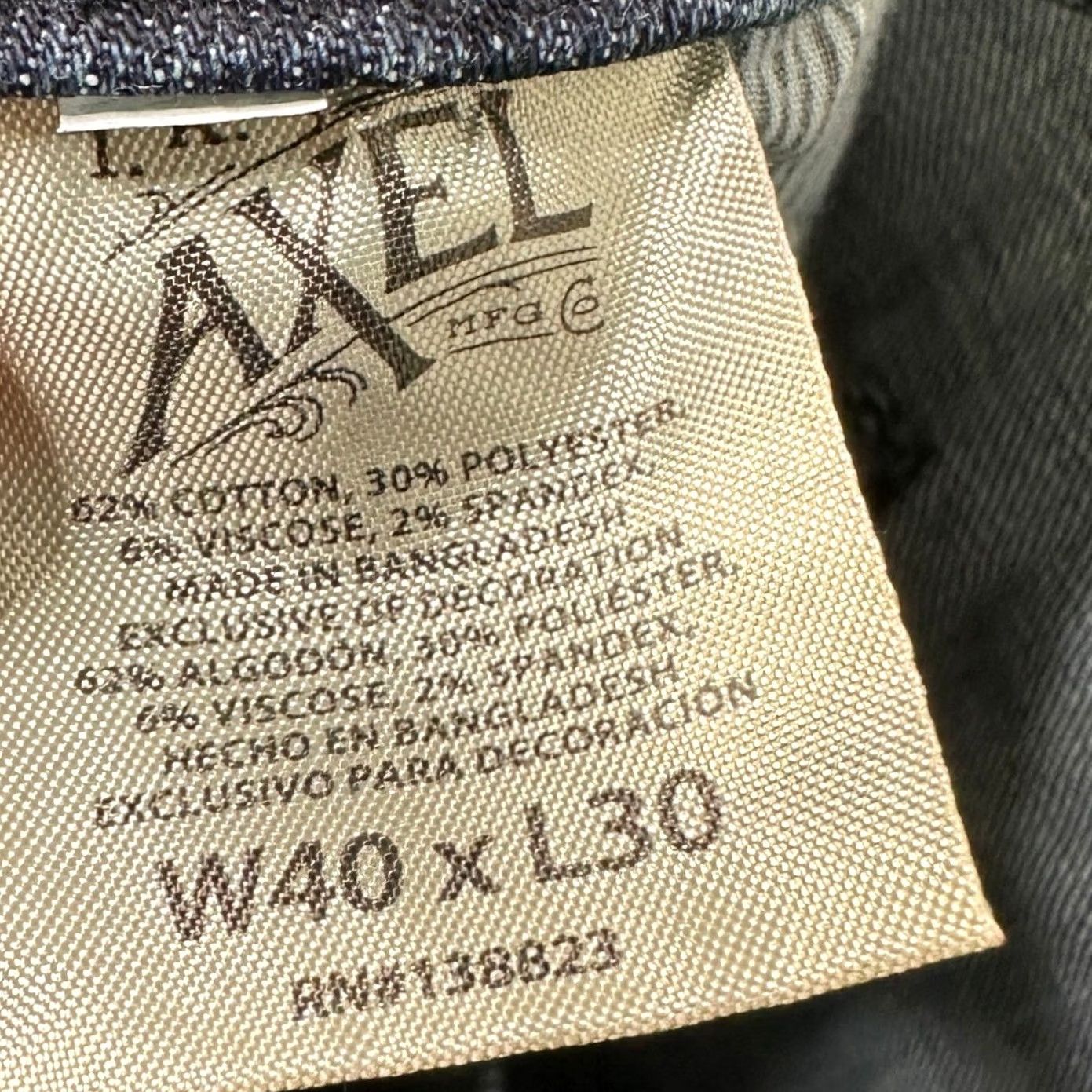 Denime T.K. Axel Jeans Slim Boot Mens 40X30 Blue Dark Washed 5 Pocket Denim NEW Size US 40 / EU 56 - 7 Thumbnail