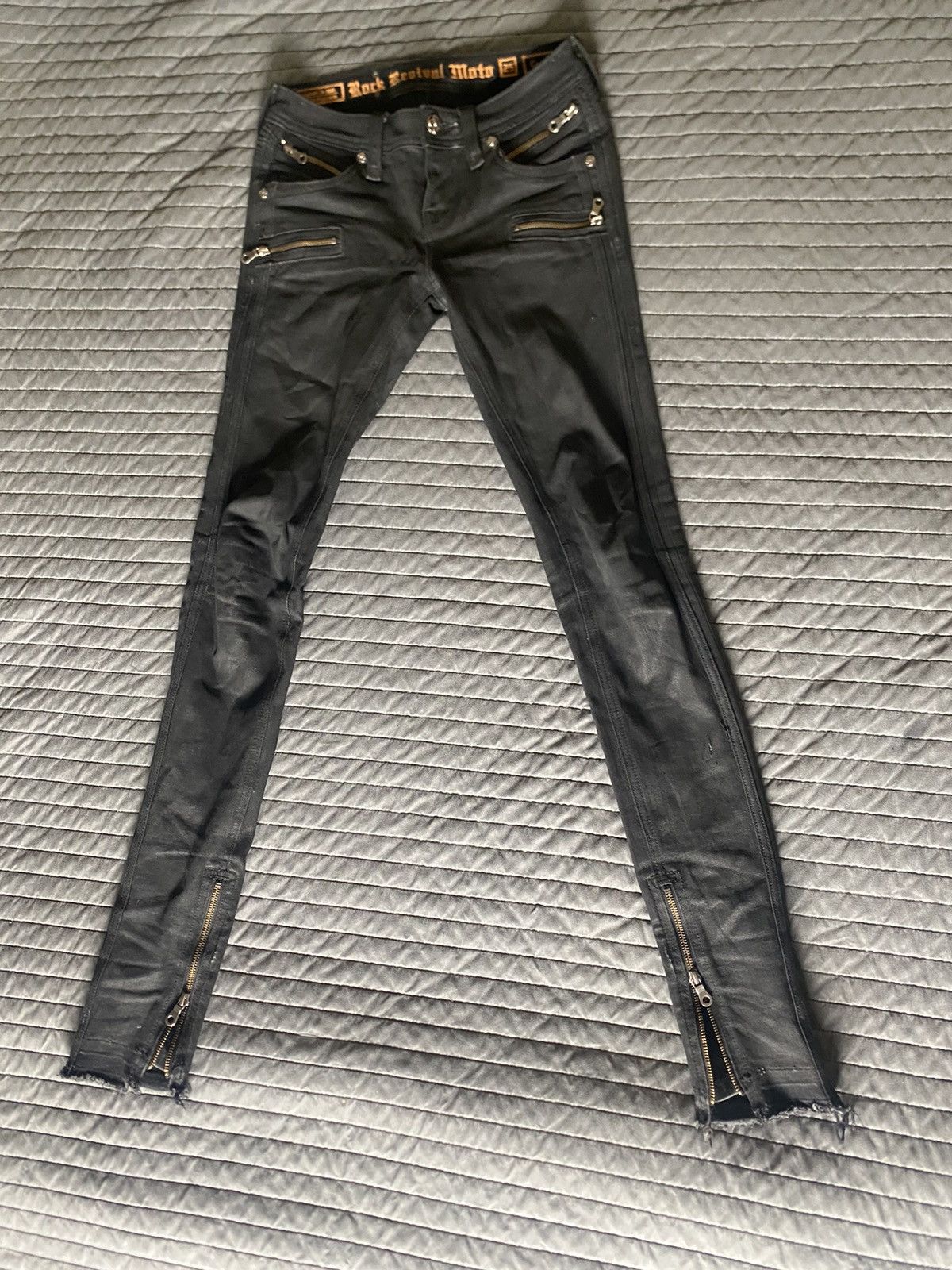 Rock sold Revival Skinny Jeans Coated Moto Camille