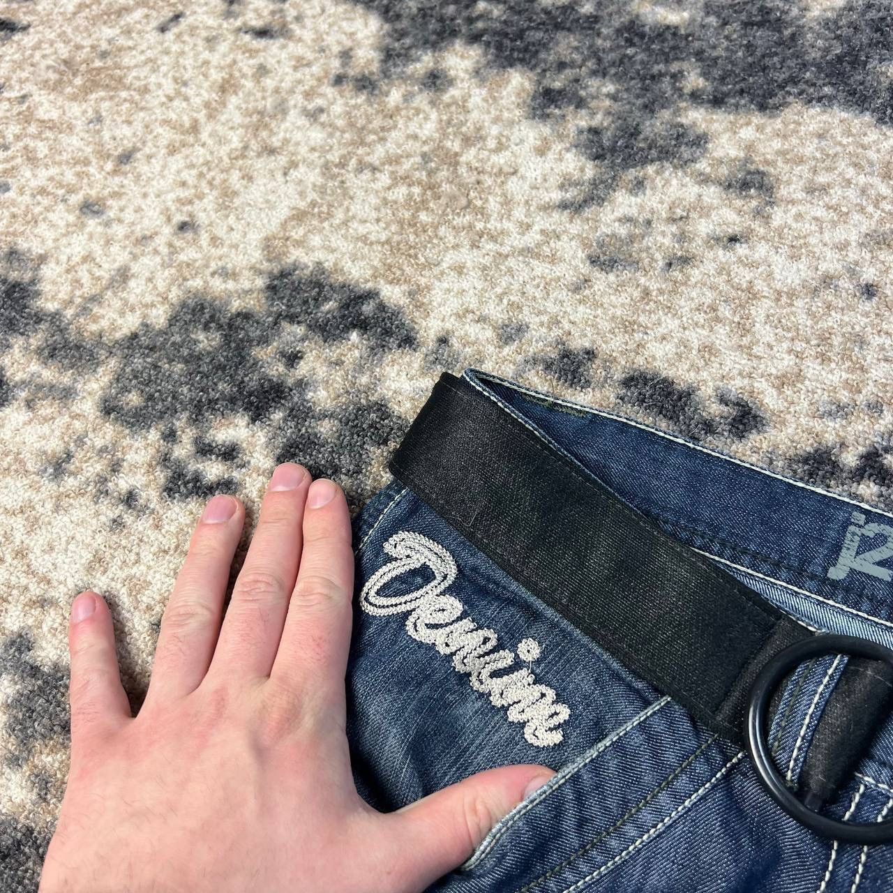 Vintage Japanese Y2K Cargo Denim Baggy Jeans Avant Garde Style Size US 34 / EU 50 - 8 Thumbnail