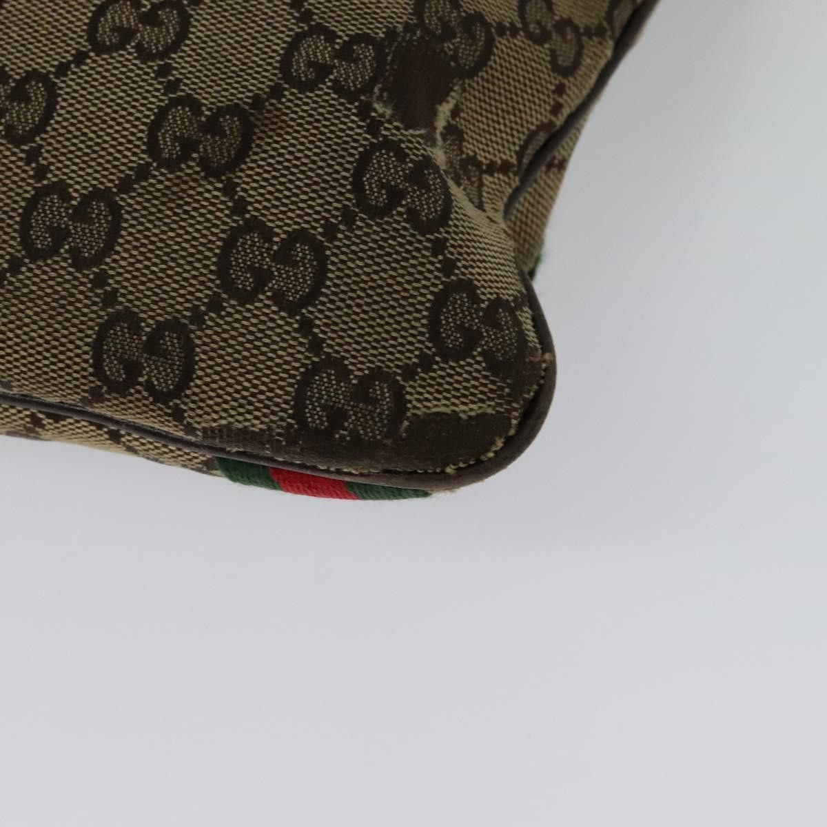 Gucci GUCCI GG Canvas Web Sherry Line Shoulder Bag Beige Gold Red Size ONE SIZE - 13 Thumbnail