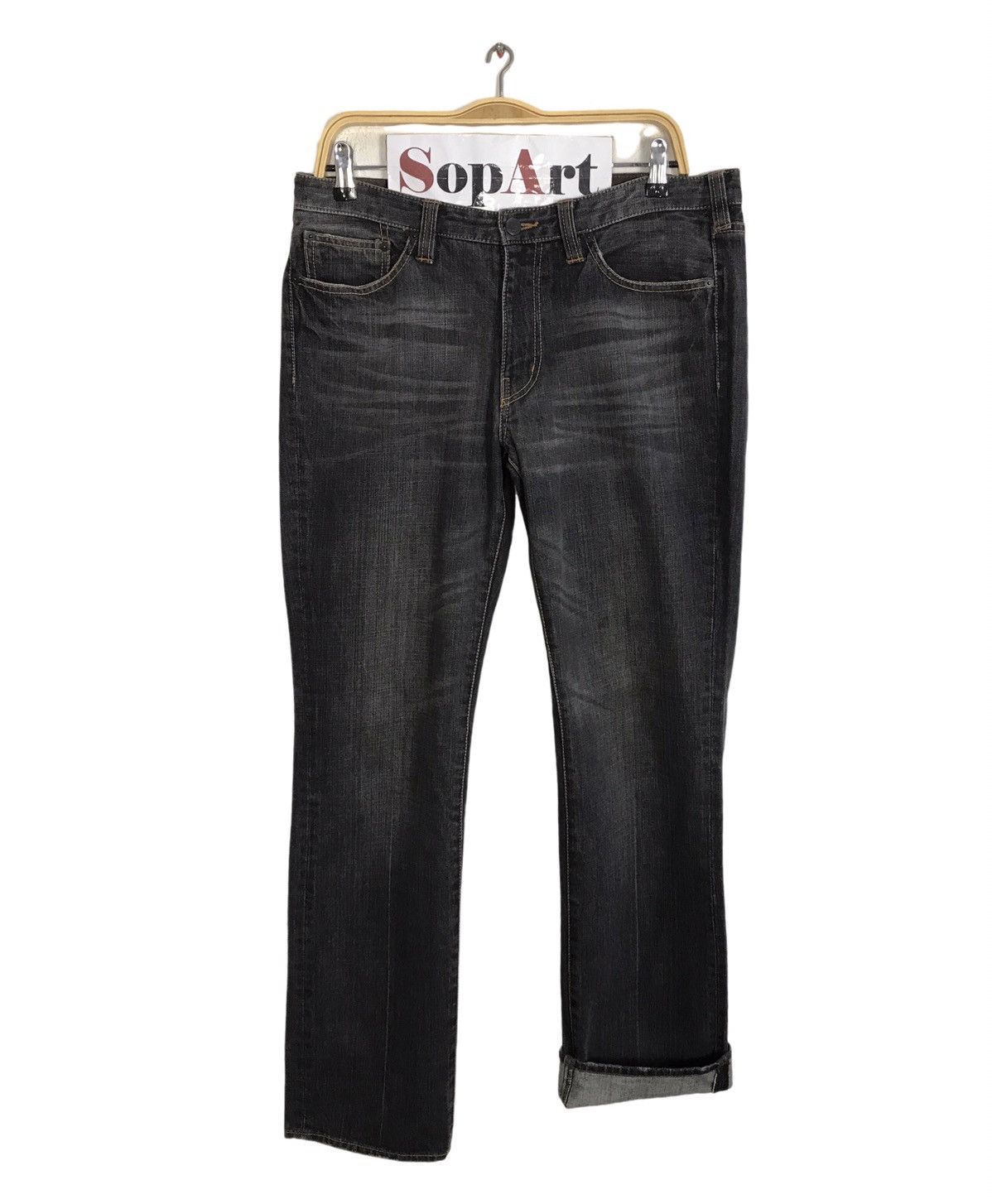 Japanese Brand × Takeo Kikuchi × Vintage Vintage Takeo Kikuchi Black Colour Design Denim Jeans Size US 34 / EU 50 - 1 Thumbnail