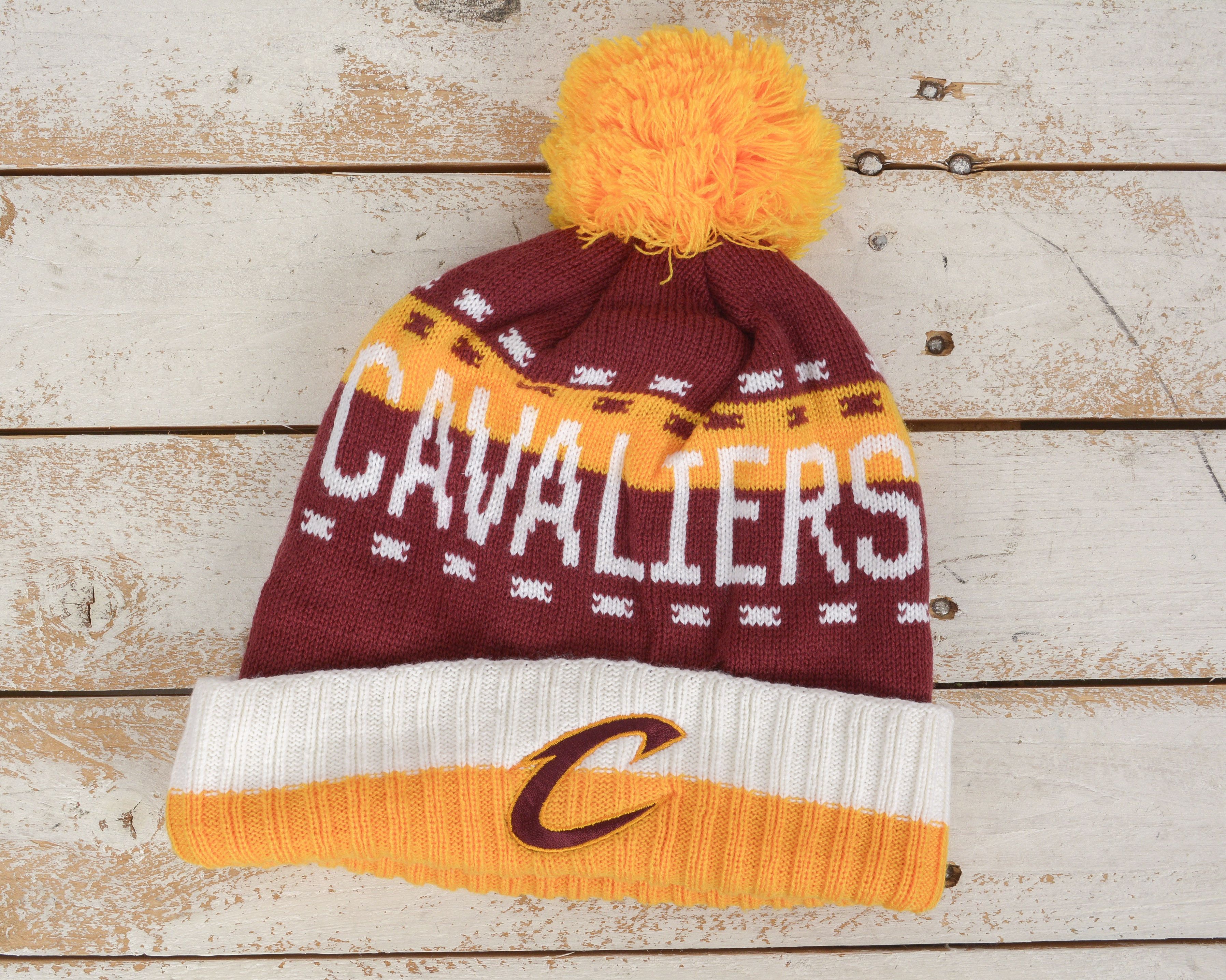 Adidas Cleveland CAVALIERS Adult Winter Bobble Beanie NBA, Hat Cap Size ONE SIZE - 1 Thumbnail