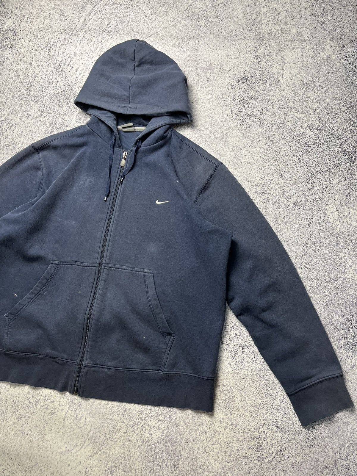 Nike Vintage Nike Distressed Zip Up Hoodie Swoosh Drill Size US L / EU 52-54 / 3 - 4 Thumbnail