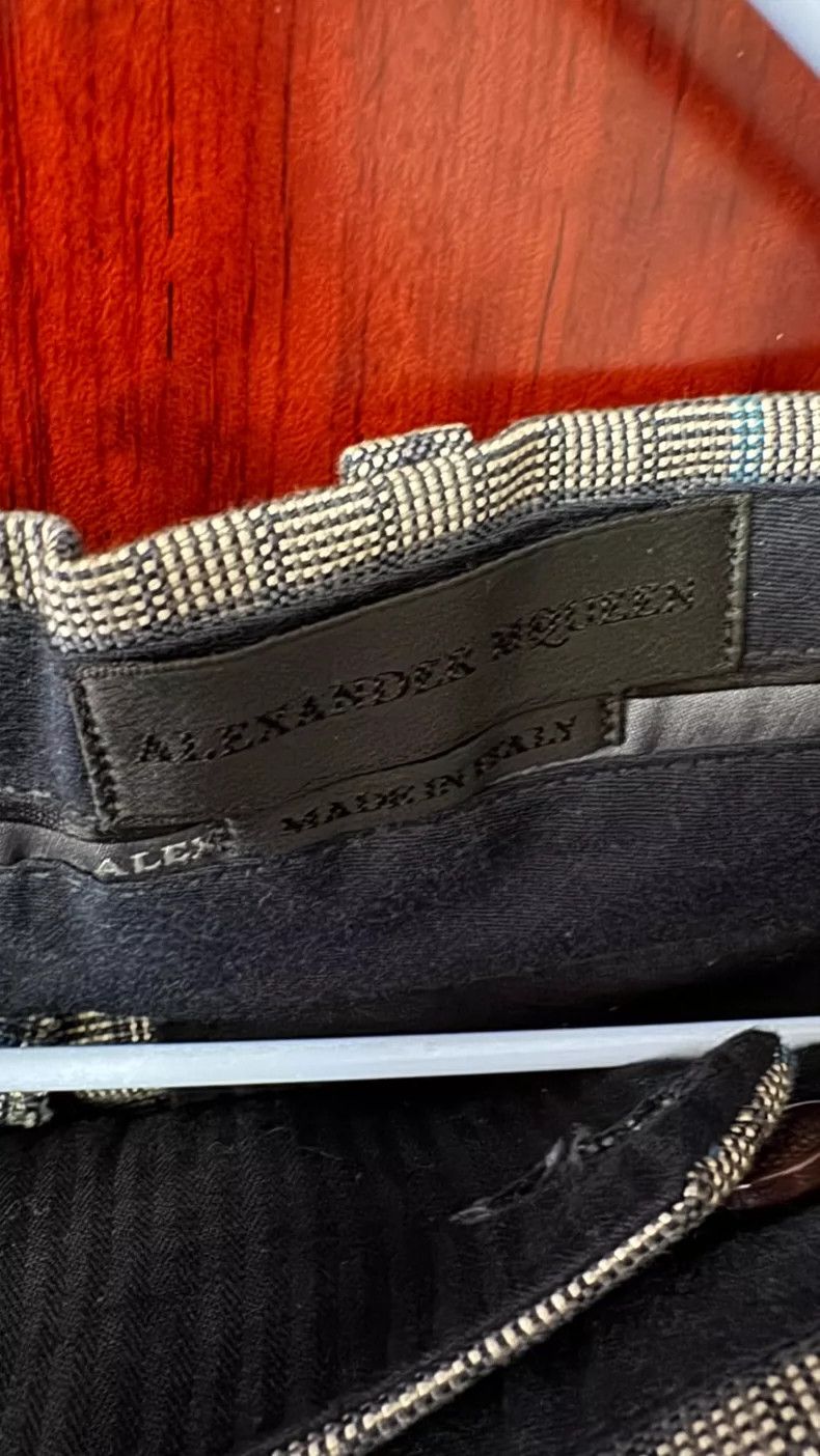 Alexander McQueen Alexander McQUEEN Casual pants, blue - green plaid pattern, Size US 28 / EU 44 - 3 Thumbnail