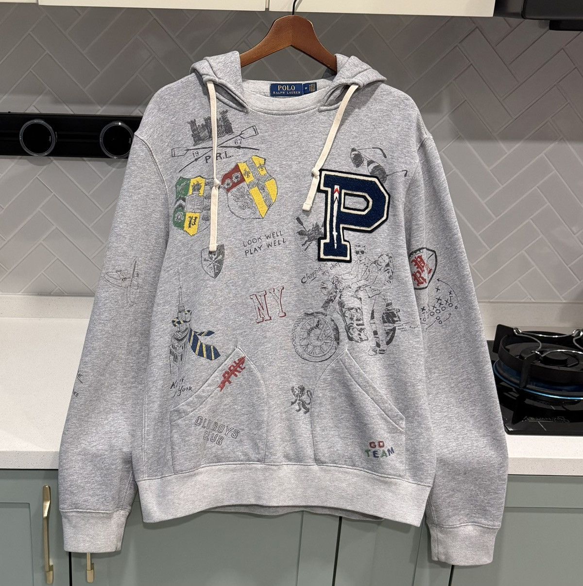 Polo Ralph Lauren Polo Ralph Lauren P Patch 1967 All Over Print Hoodie Size US M / EU 48-50 / 2 - 1 Thumbnail