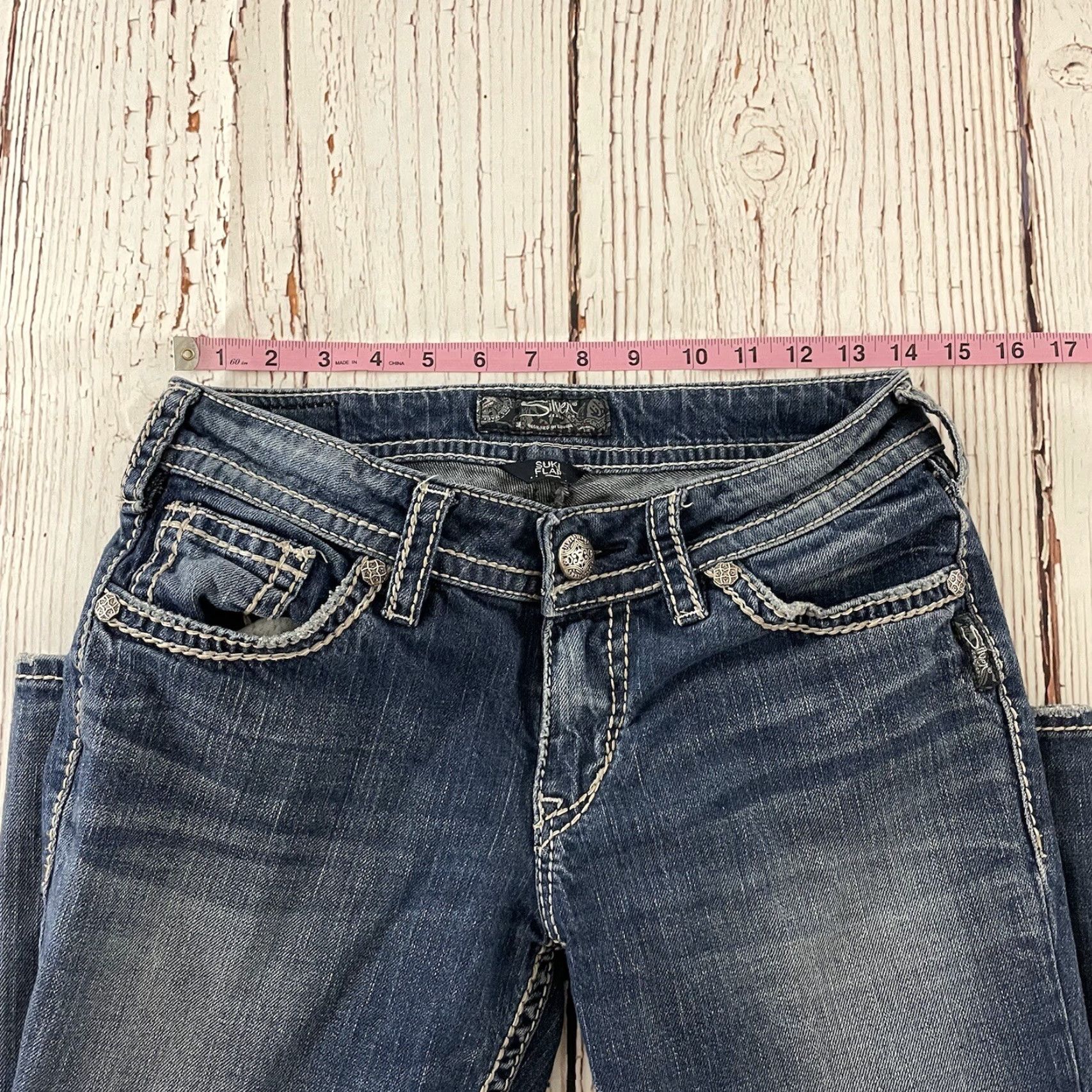 Vintage Silver Jeans Blue Bootcut Denim 28x32 Women's Medium Wash 28x32 Jeans Size 28" / US 6 / IT 42 - 5 Thumbnail