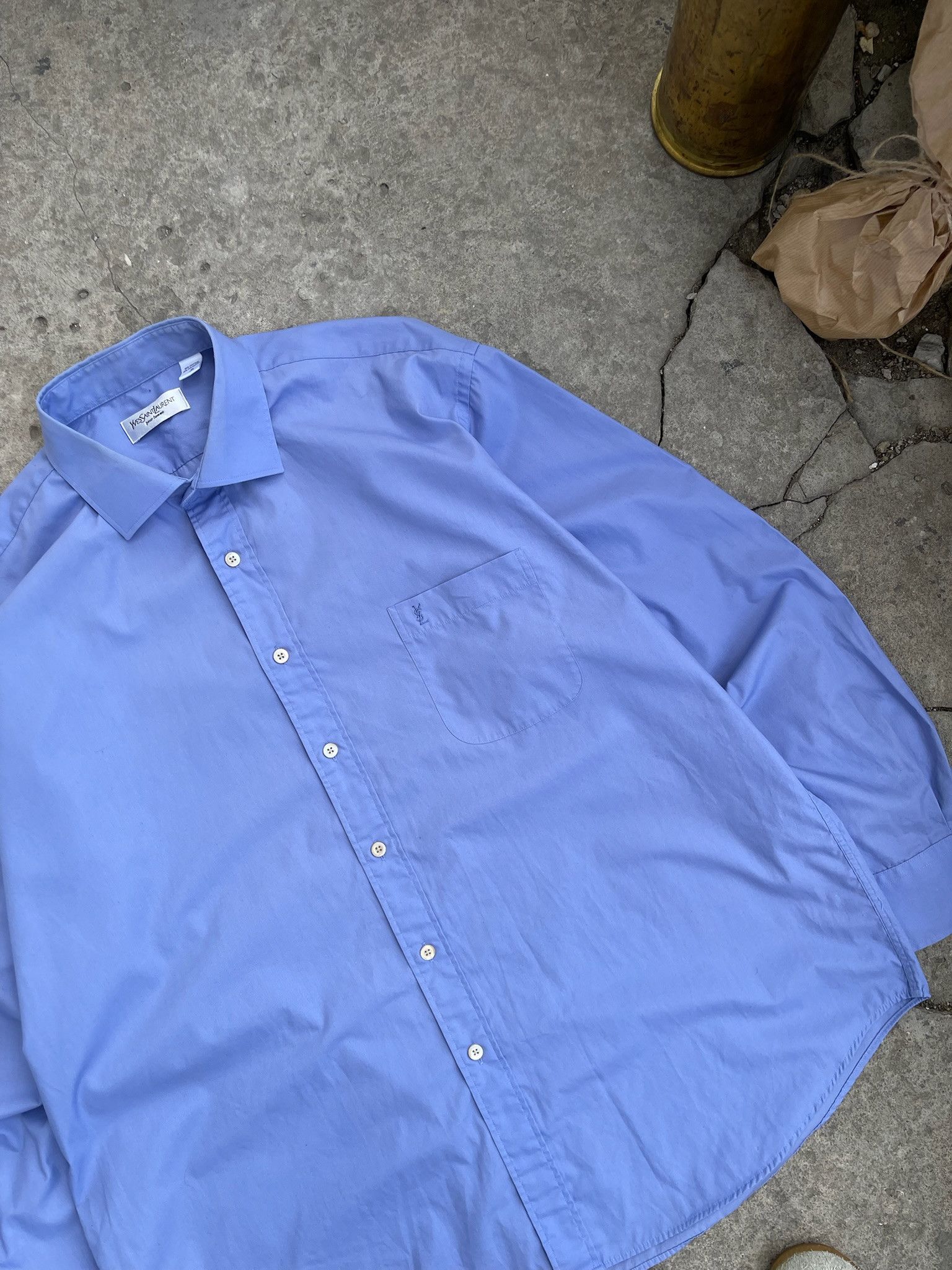 Yves Saint Laurent Vintage Yves Saint Laurent Pour Homme Button Up Shirt Size US XL / EU 56 / 4 - 14 Thumbnail