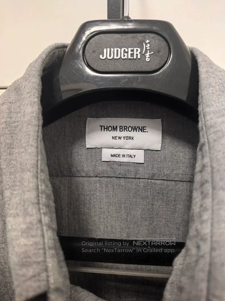 Thom Browne Thom Browne Grey Cotton Long-sleeve Shirt Size US L / EU 52-54 / 3 - 3 Thumbnail