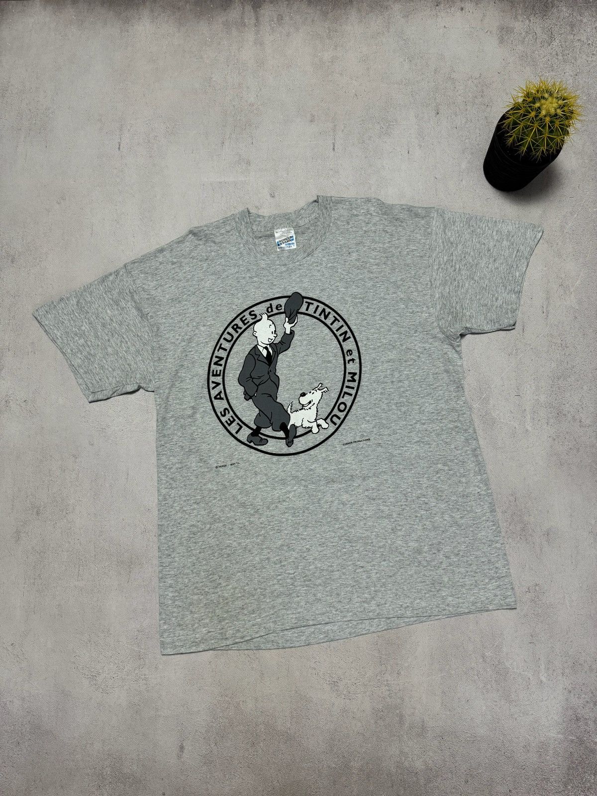 Vintage Vintage TINTIN T Shirt Tee 1994 Les Aventures Rare Size US XL / EU 56 / 4 - 1 Thumbnail