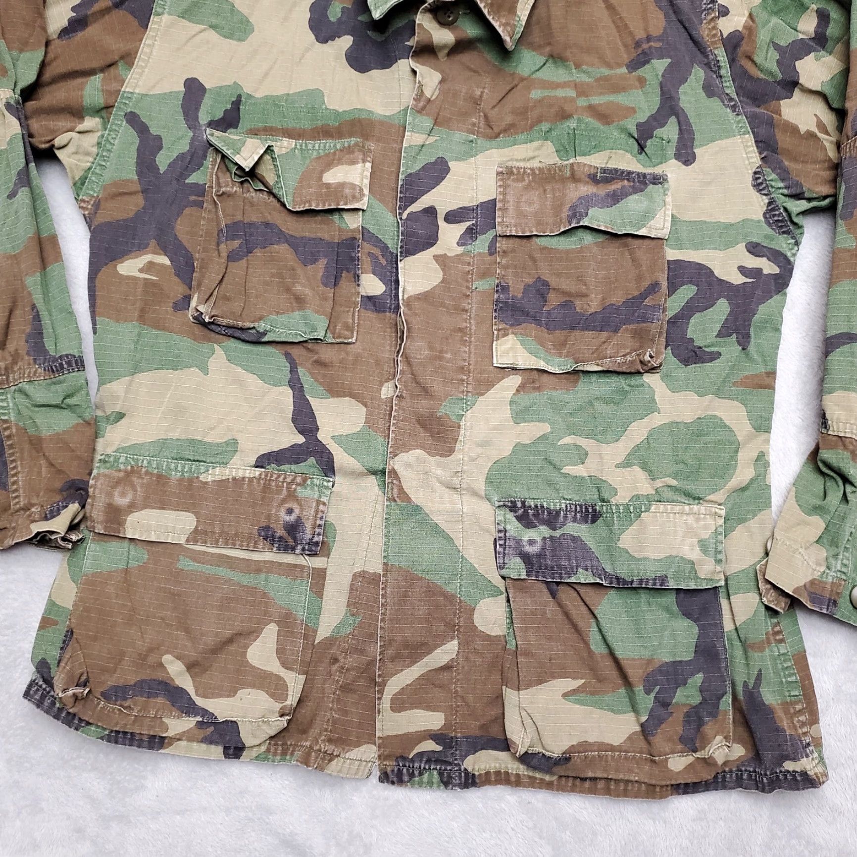 Vintage VTG Woodland Camo Shirt Men Medium Regular Camouflage Ripstop Long Sleeve Jacket Size US M / EU 48-50 / 2 - 3 Thumbnail