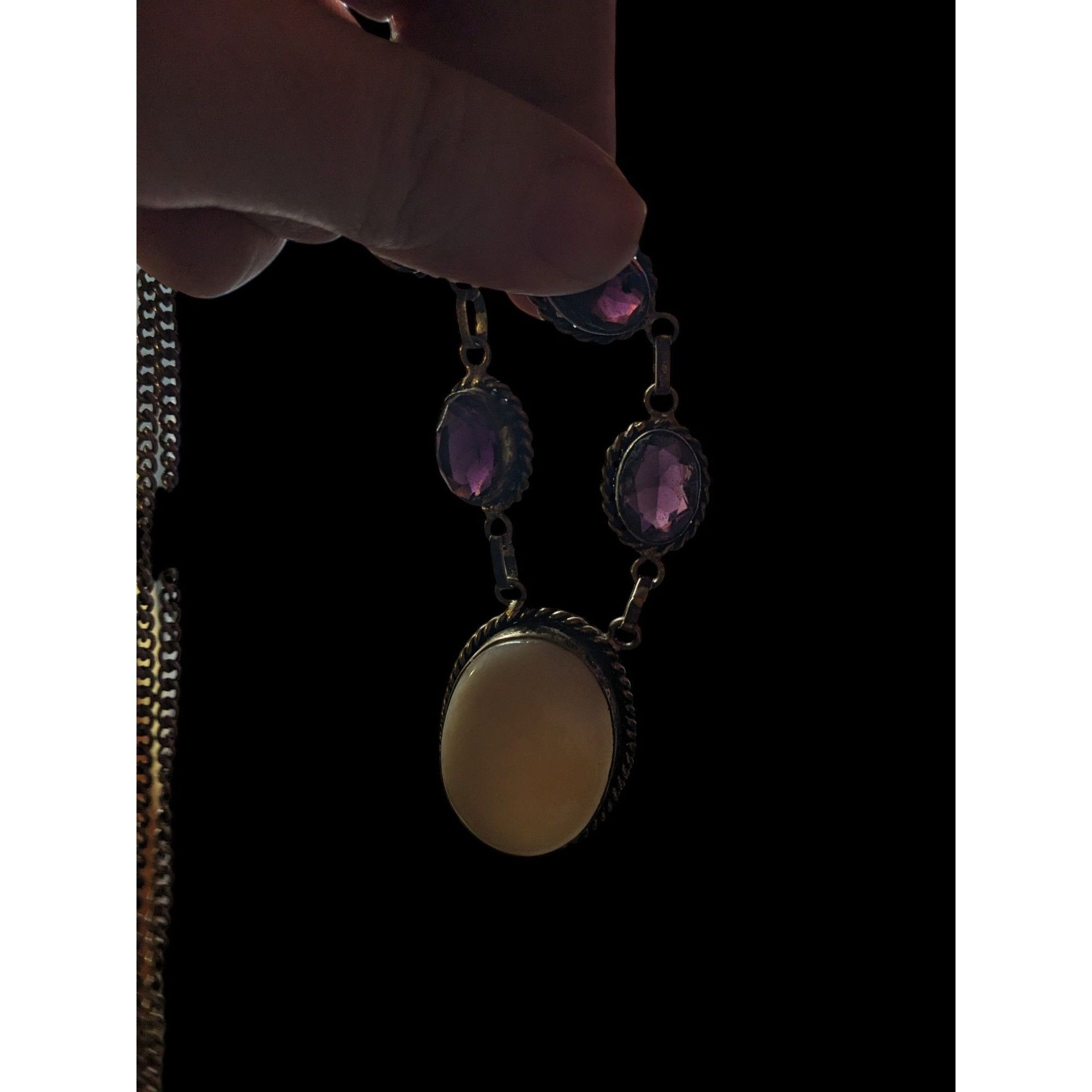 Other Vintage Sterling Silver Multi Gemstone Romantic Necklace Size ONE SIZE - 8 Thumbnail