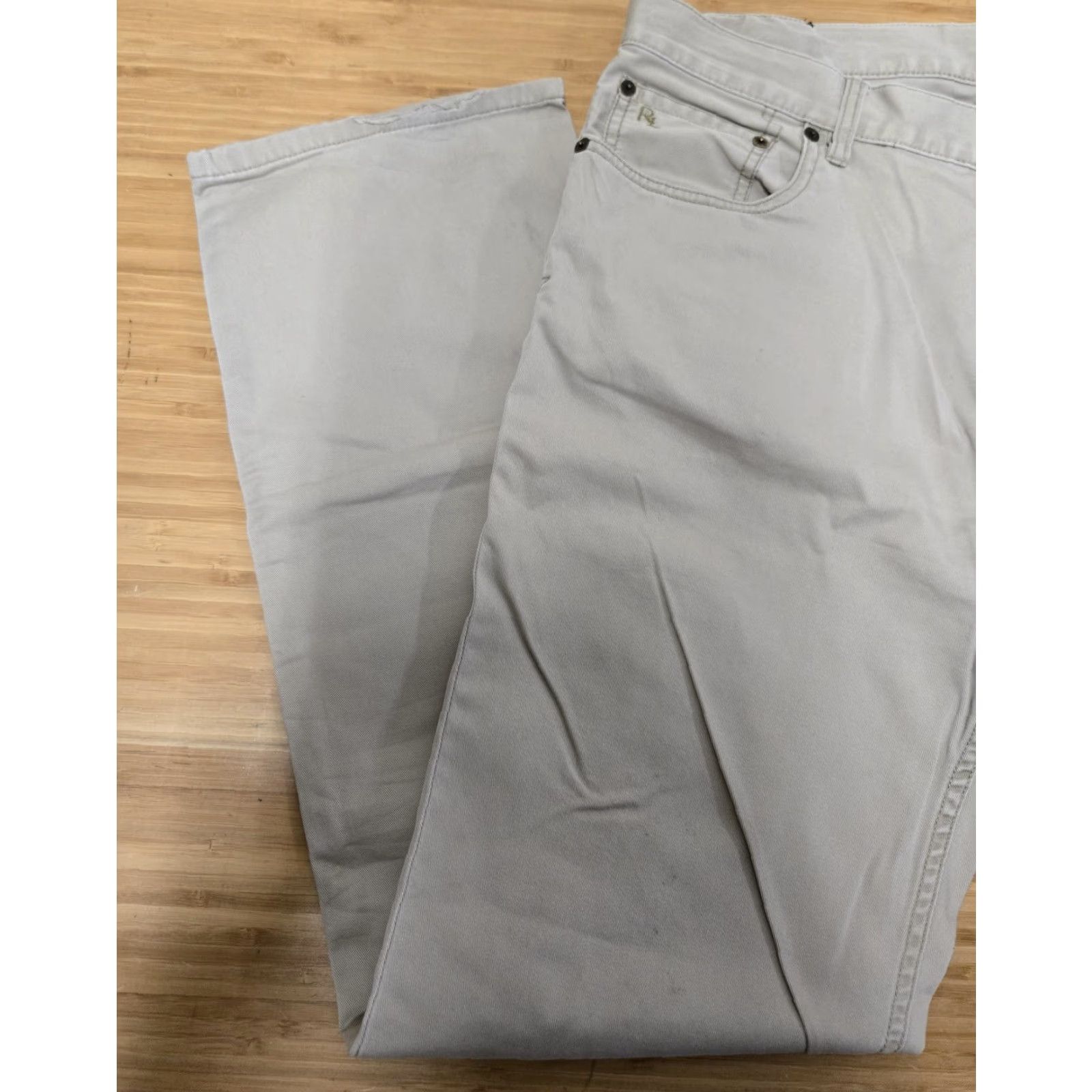 Polo Ralph Lauren VINTAGE Polo Ralph Lauren Pants Mens 35x32 Gray Twill 5 Pocket Straight Leg Classic Fit Size US S / EU 44-46 / 1 - 6 Thumbnail