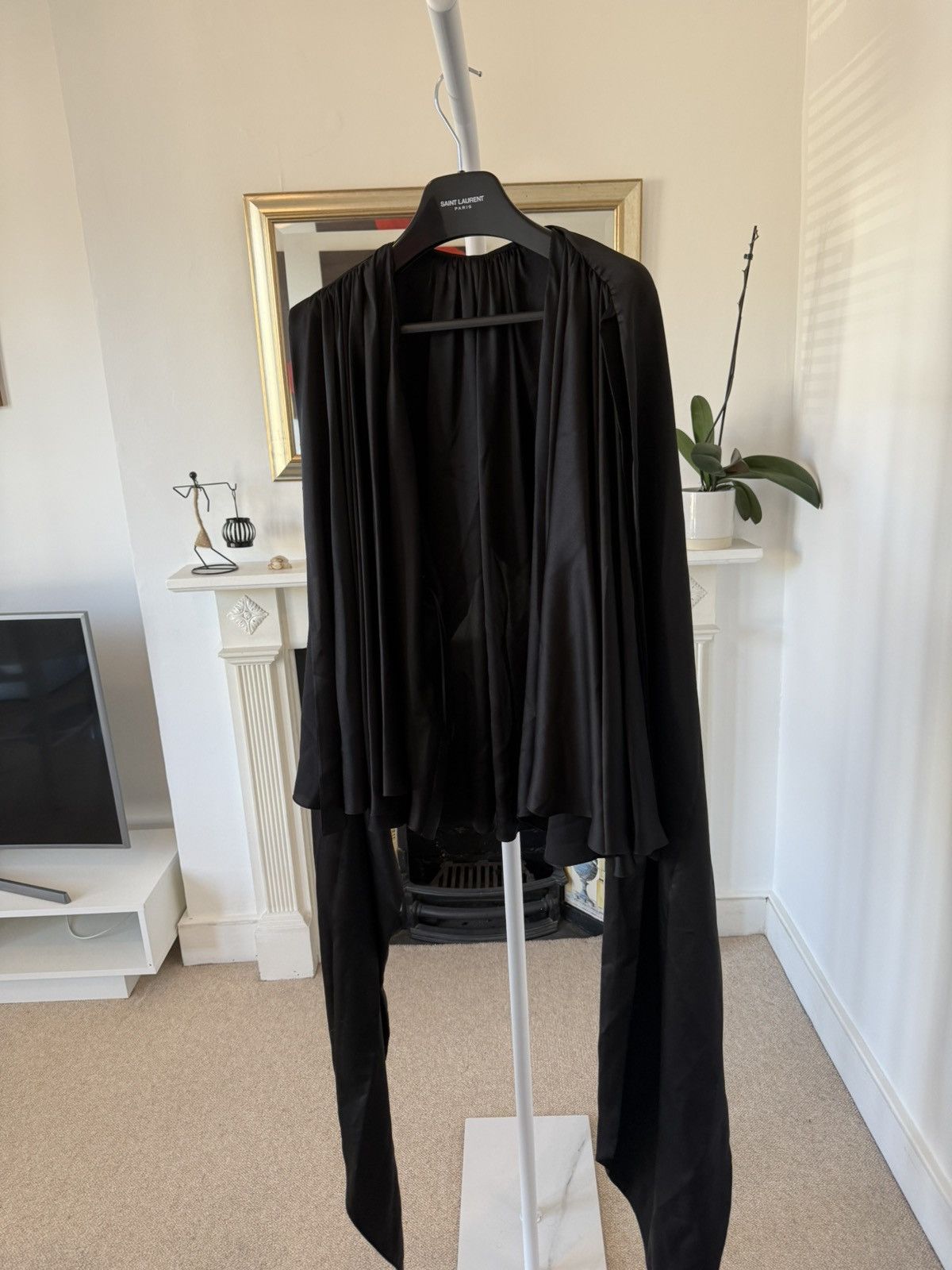Saint Laurent Paris SS24 Saint Laurent Lavalliere-Neck Top in Silk Satin Size US XS / EU 42 / 0 - 17 Thumbnail