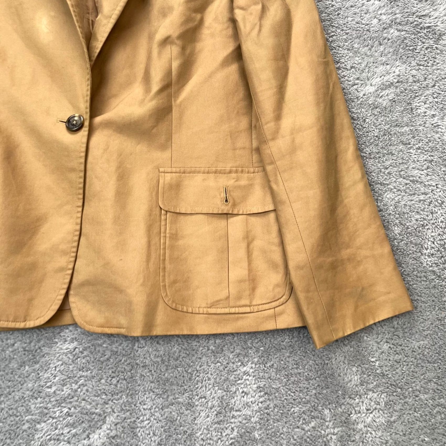 Ralph Lauren Lauren Ralph Lauren Jacket Womens 12 Brown Blazer Coat Cotton Single Breasted Notch Lapel Regular Size 12 Womens Brown Jacket Men? Women? Size XL / US 12-14 / IT 48-50 - 2 Thumbnail