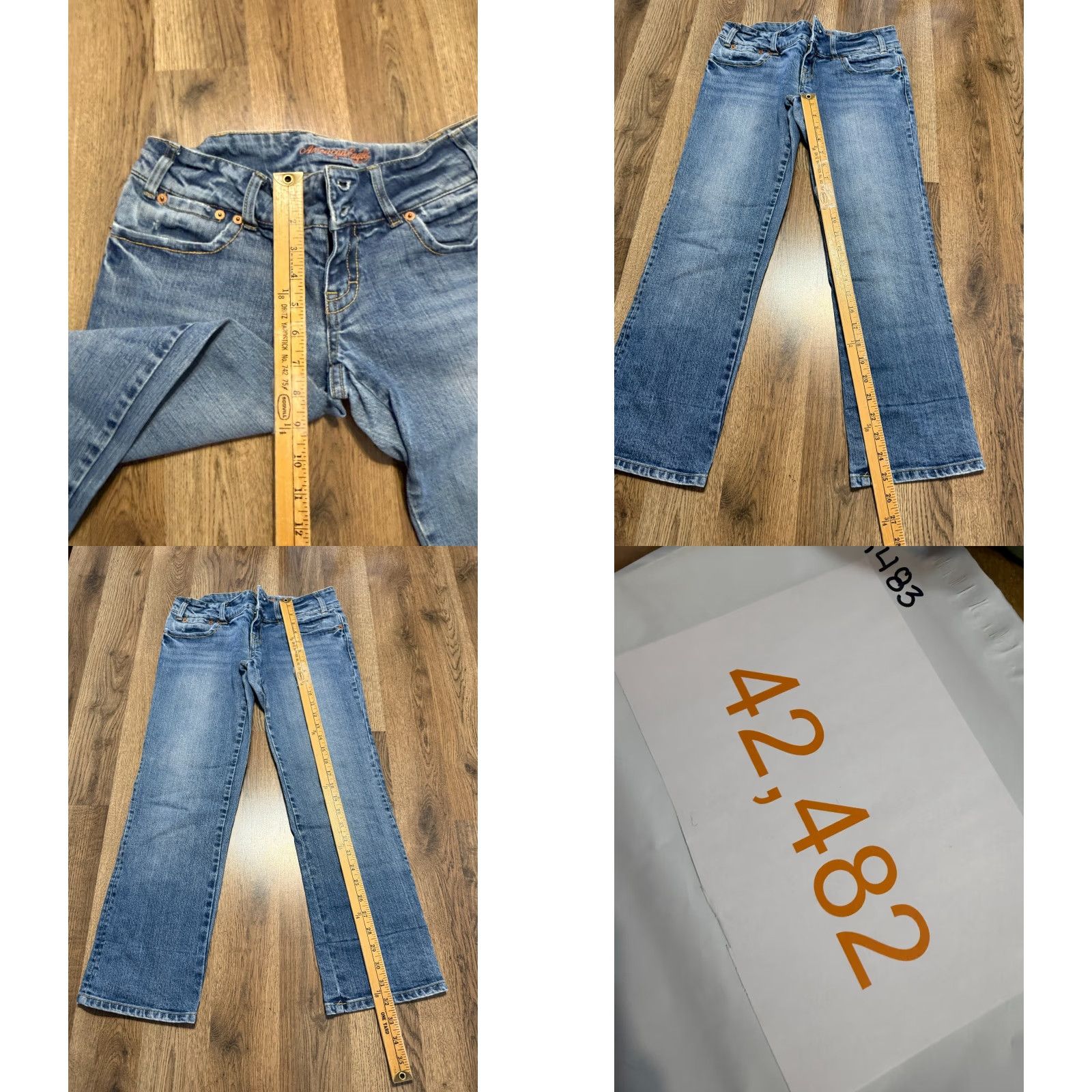 American Eagle Outfitters VINTAGE American Eagle Jeans Women's 6 Blue Denim Skinny Mid Rise Zip Pockets Size 28" / US 6 / IT 42 - 8 Thumbnail